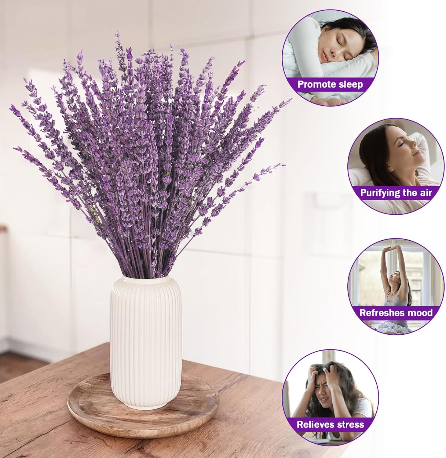 Uieke 12Pack Dried Lavender Flowers Bouquet
