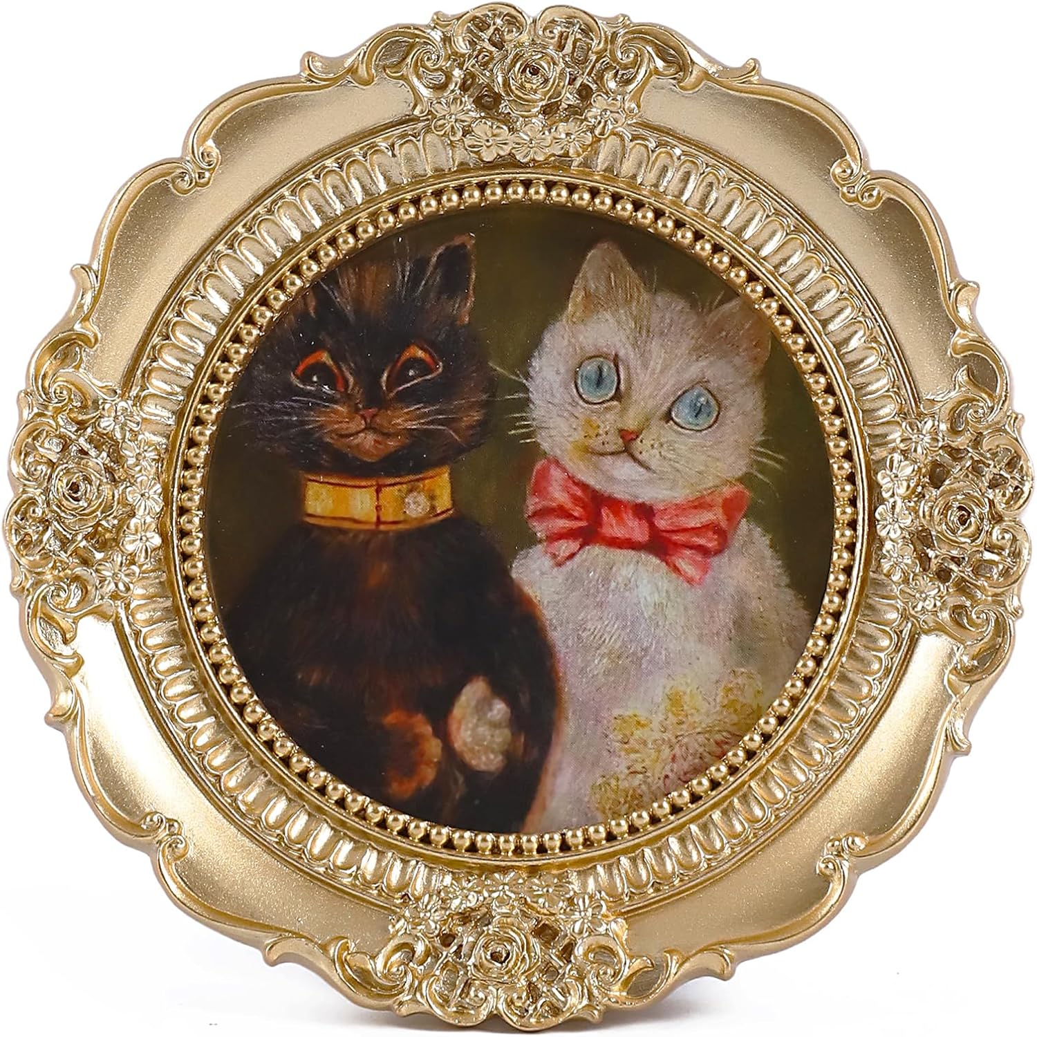 Vintage Round Picture Frame 3x3 Gold