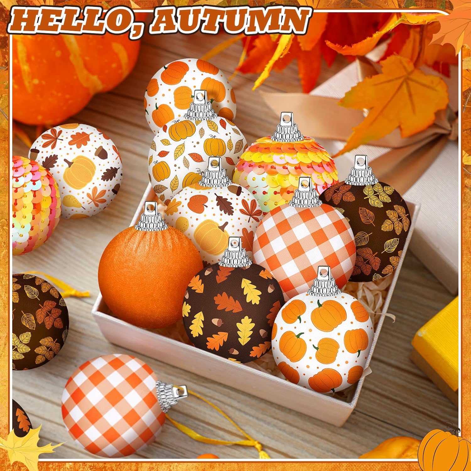 Blosssound 16 Pcs Autumn Tree Hanging Decorations