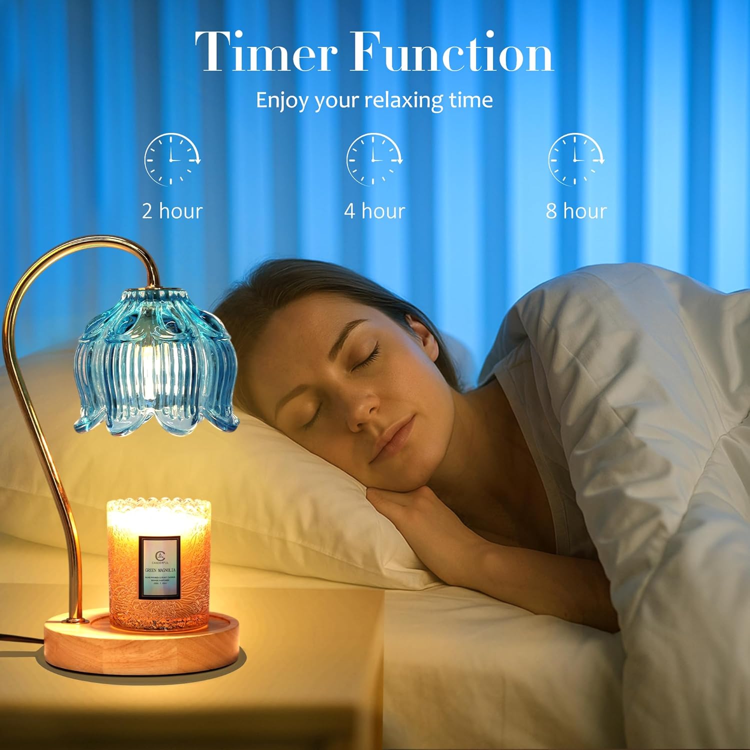 Flower Candle Warmer Lamp with Timer and Dimmer