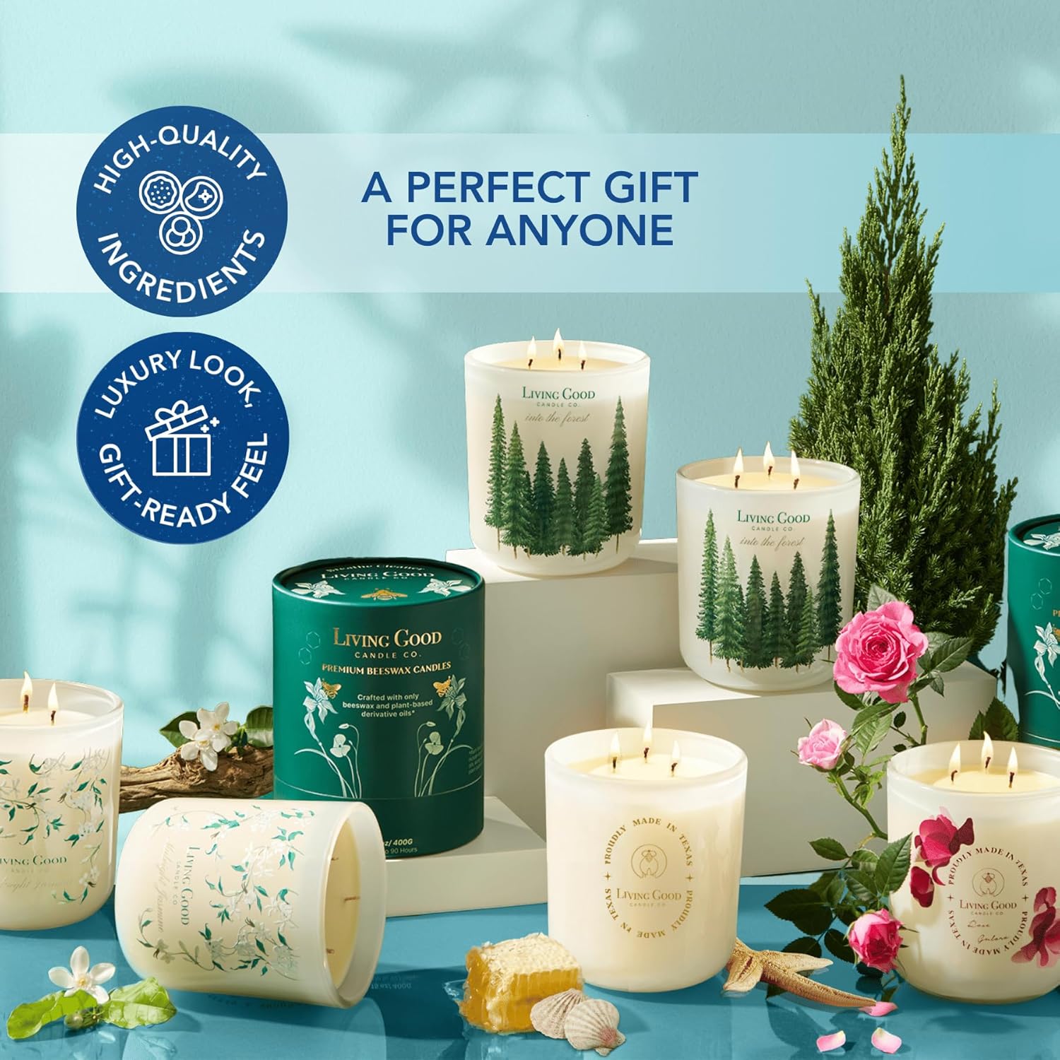 Coastal Breeze Yuzu Sea Salt Beeswax Candle 15 oz