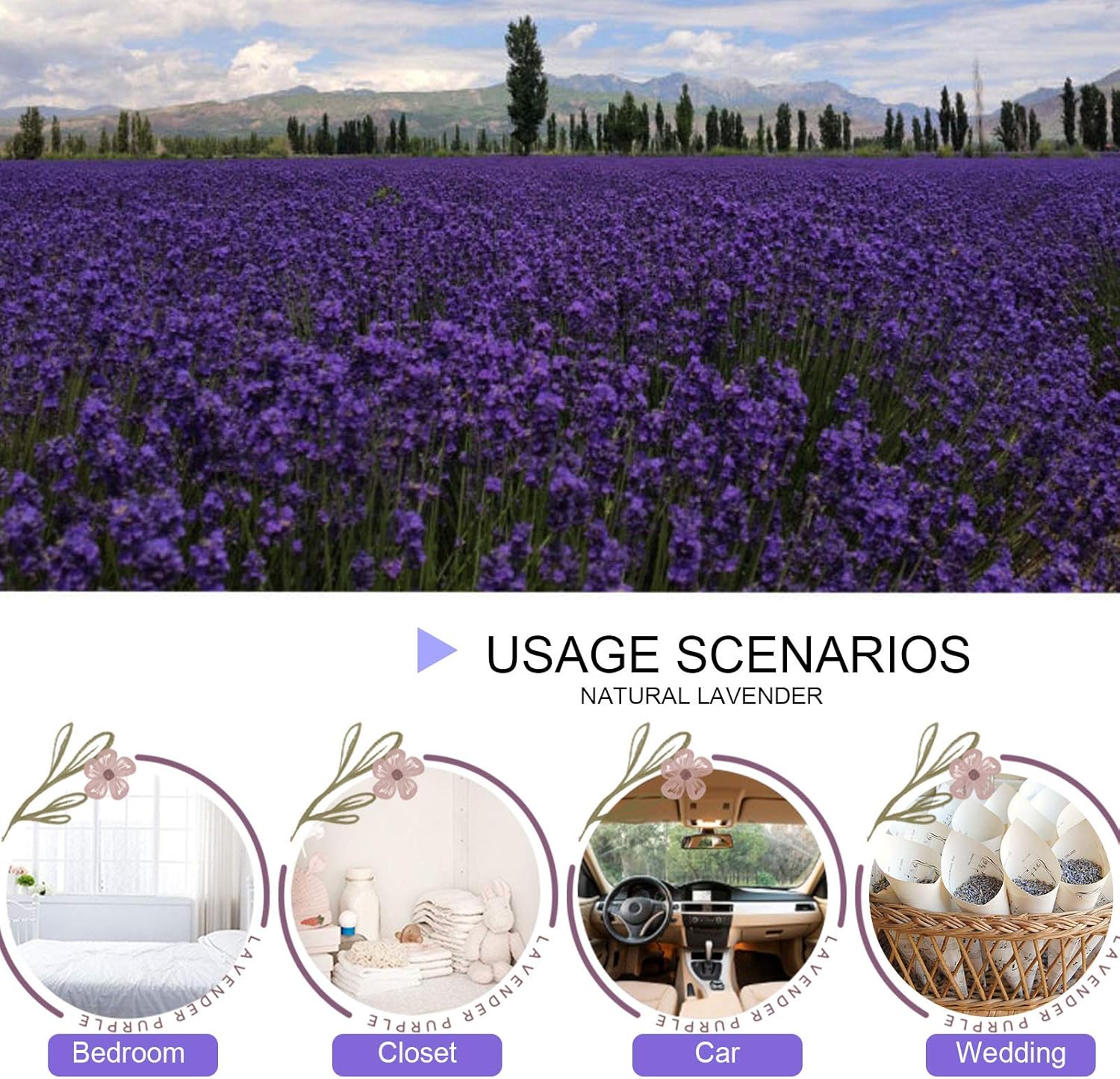 Dried Lavender Flowers 1 Pound for Crafts and Wedding Toss