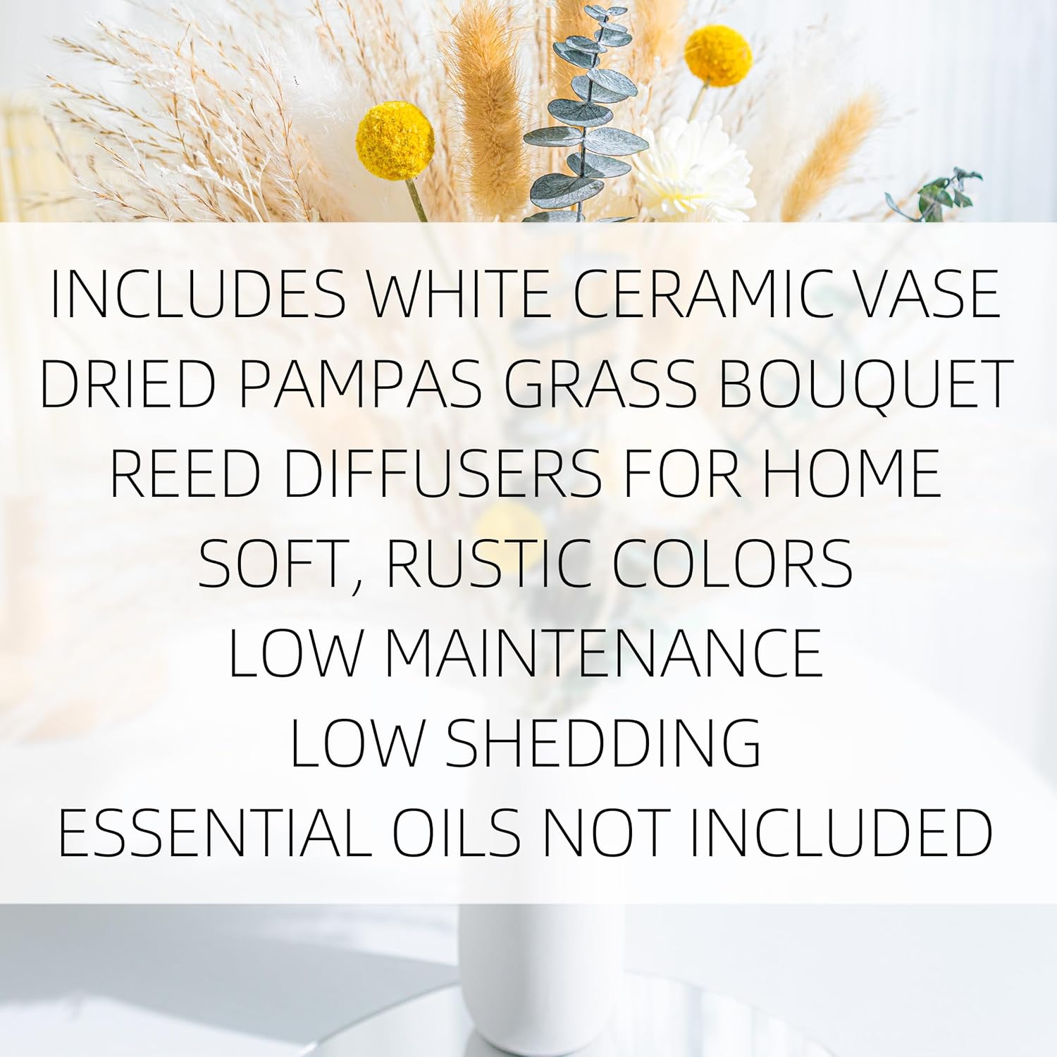 WILD AUTUMN Pampas Grass Decor Set with Vase
