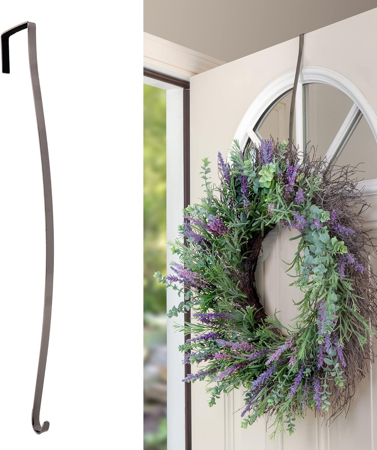 Haute Decor HighProfile Curved Wreath Hanger - Brushed Nickel