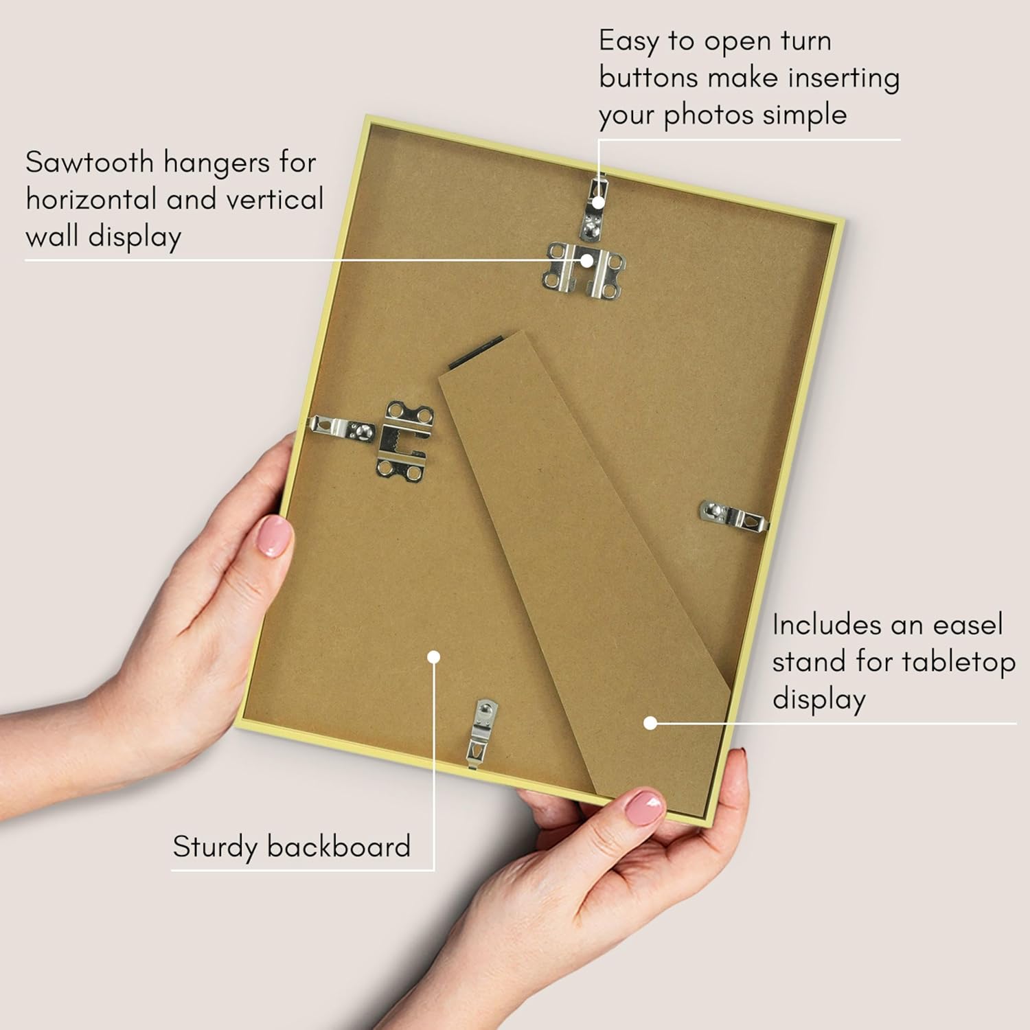 Americanflat 85x11 Gold Picture Frame with Shatter-Resistant Glass