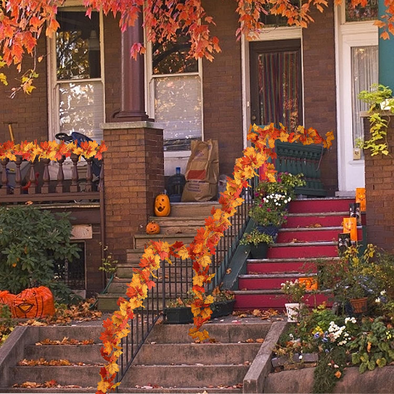 RECUTMS 2 Pcs Fall Leaves Garland for Home Decor