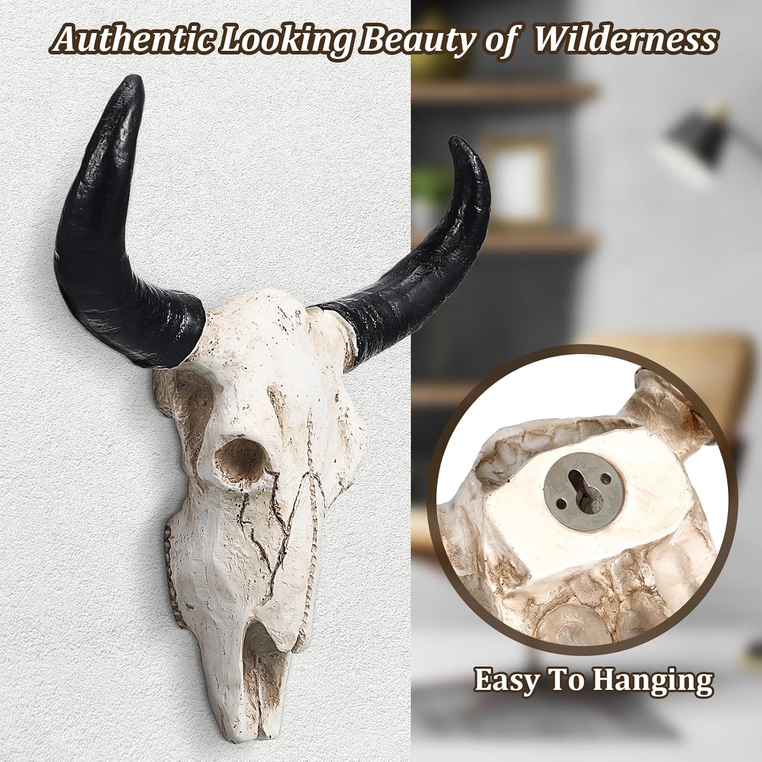 VOSAREA Cow Skull Wall Art Decor Sculpture
