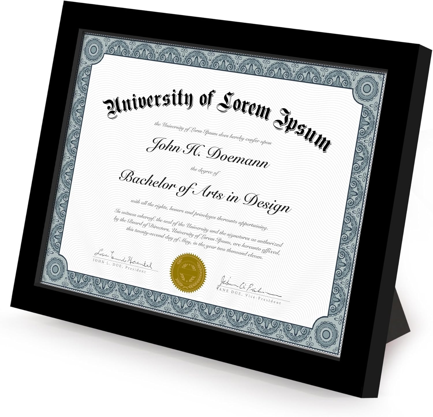 Americanflat 85x11 Diploma Frame Set of 12 Black