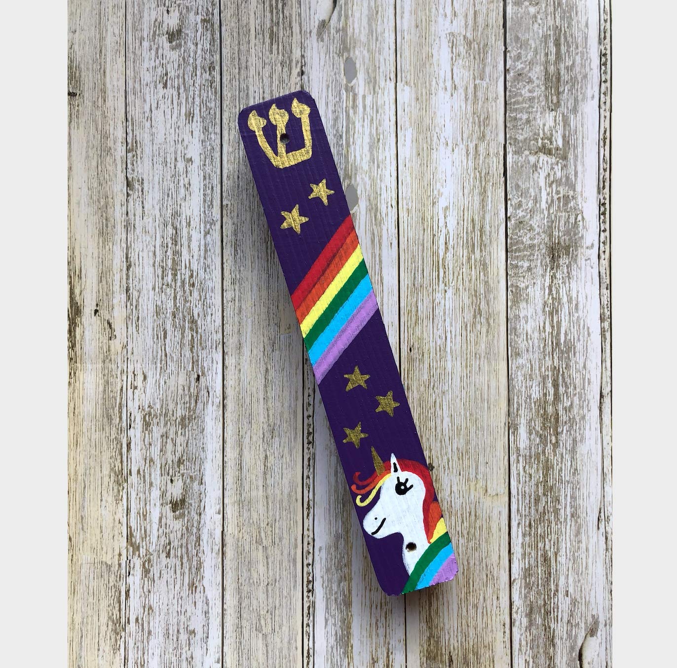 Lea Joelle Hamsa and Mezuzah Rainbow Unicorn Purple Gift