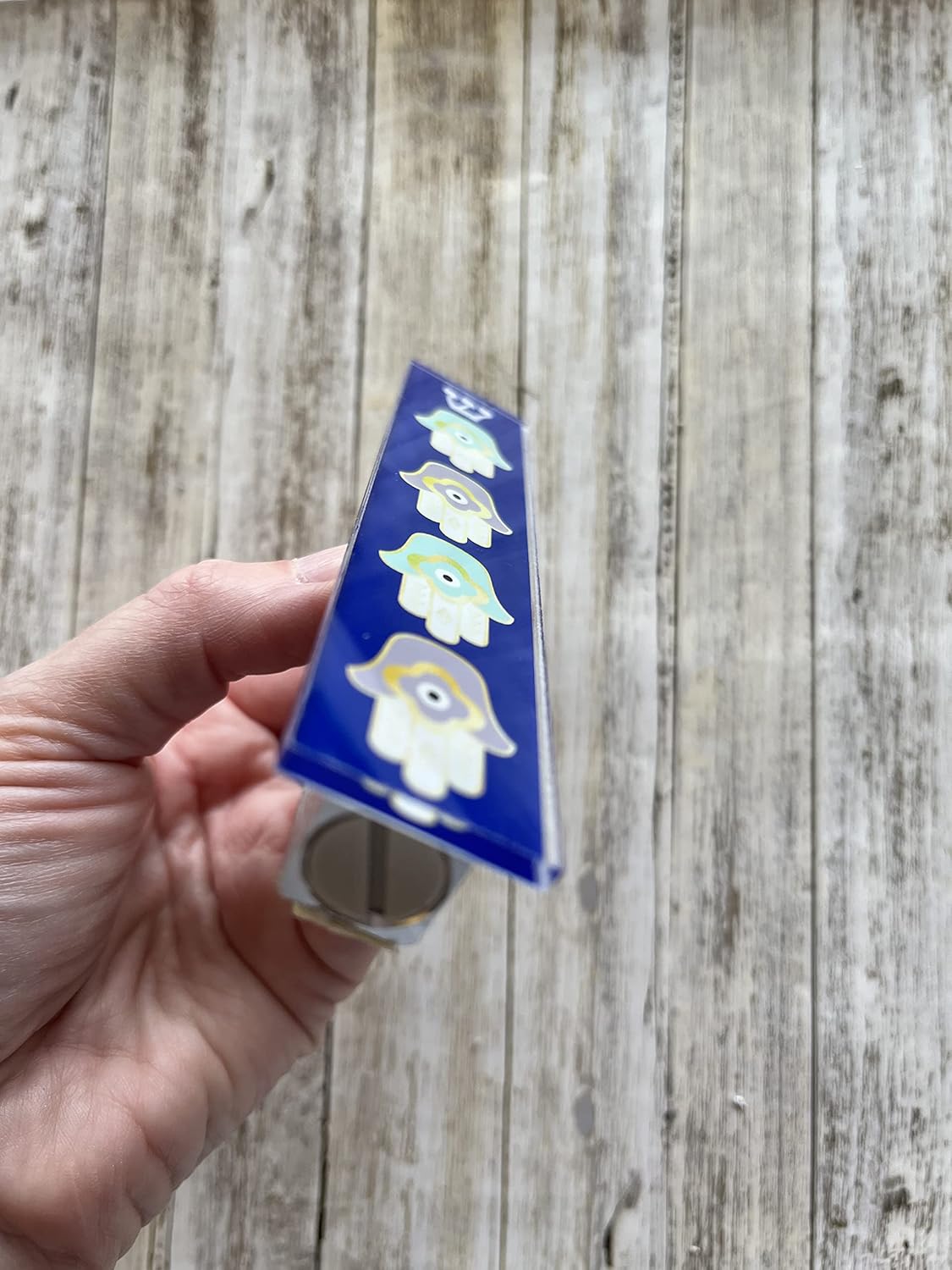 Hamsa Mezuzah Acrylic Aluminum Scroll Case