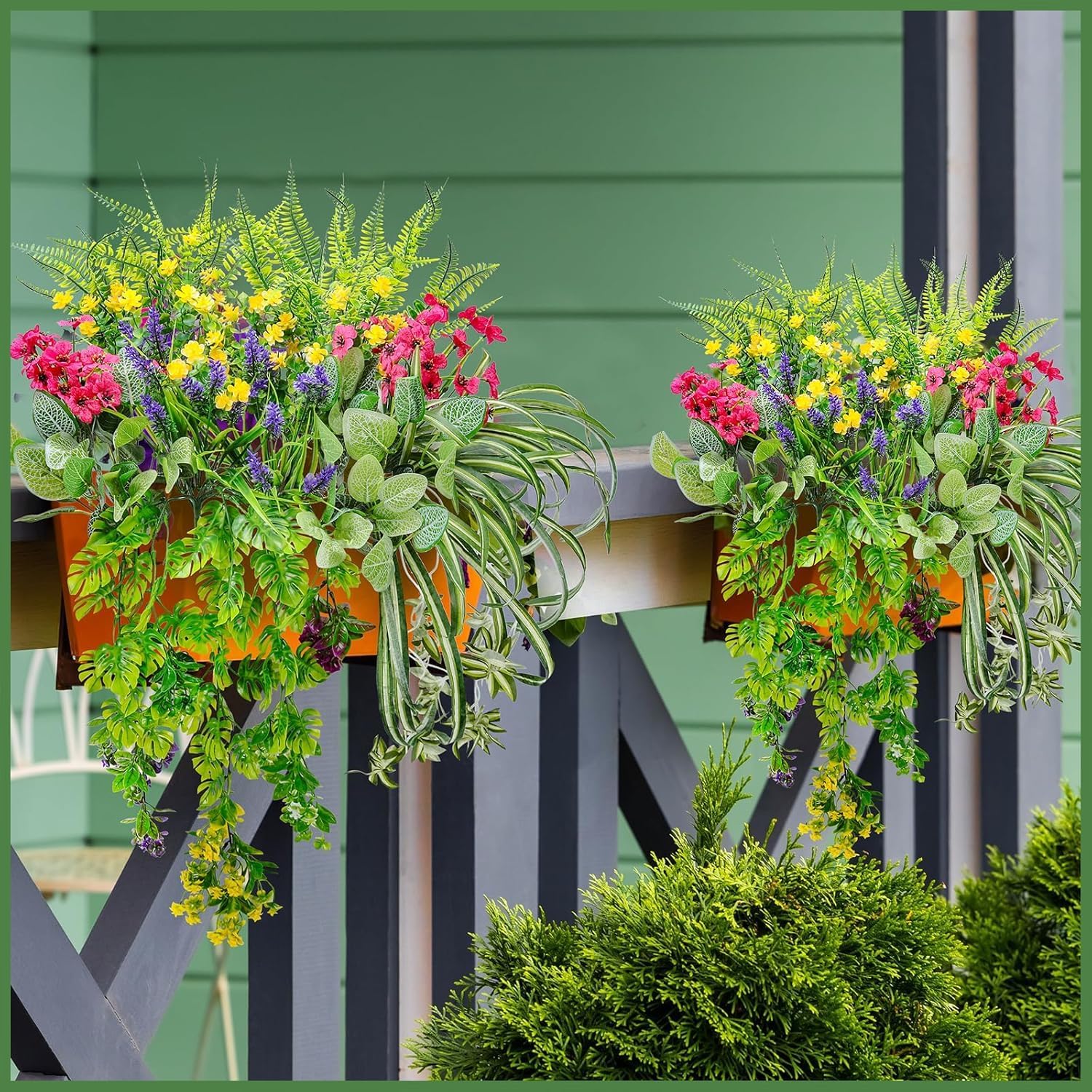 12 Bundle Artificial Greenery for Outdoor Decor