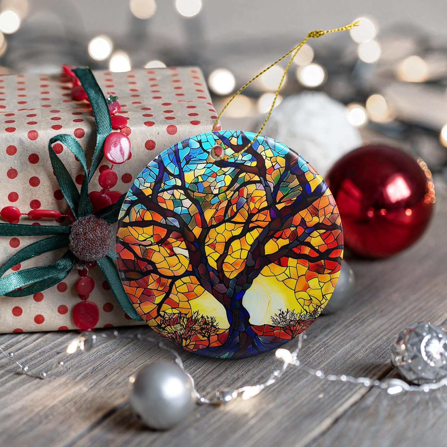Tree of Life Ceramic Christmas Ornament Set 2024