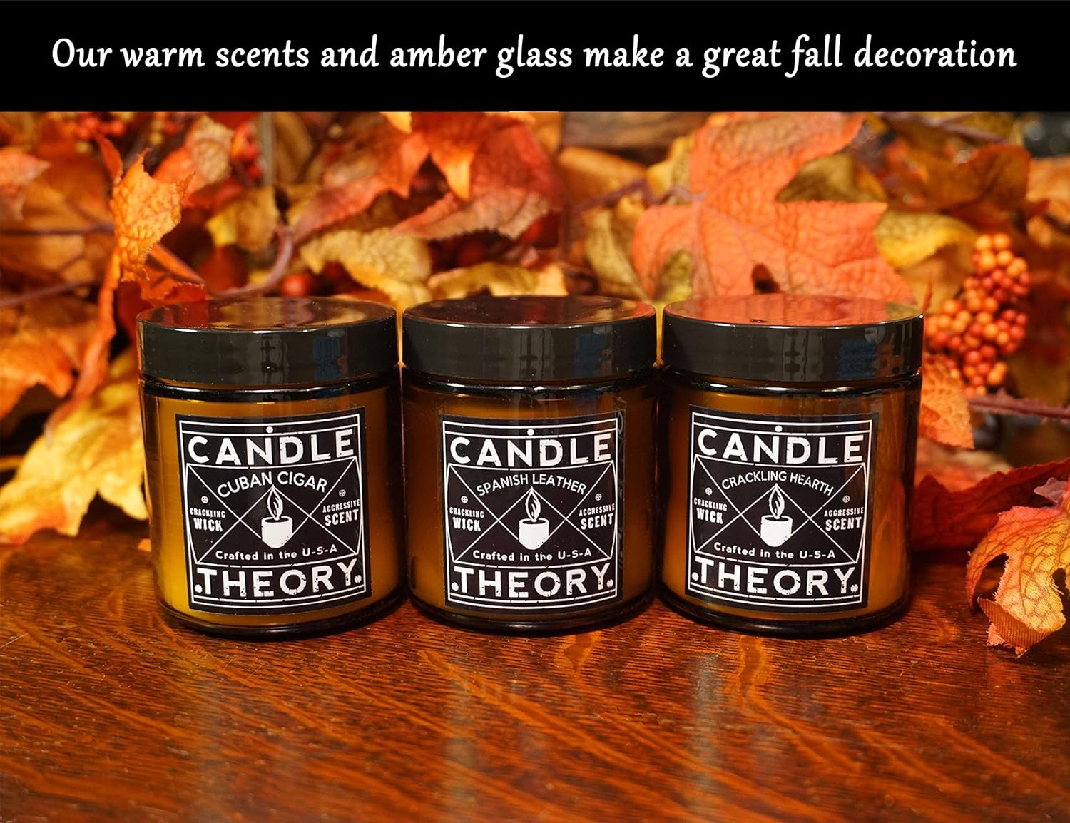 Candle Theory 3-Piece Scented Candle Set for Man Cave Decor