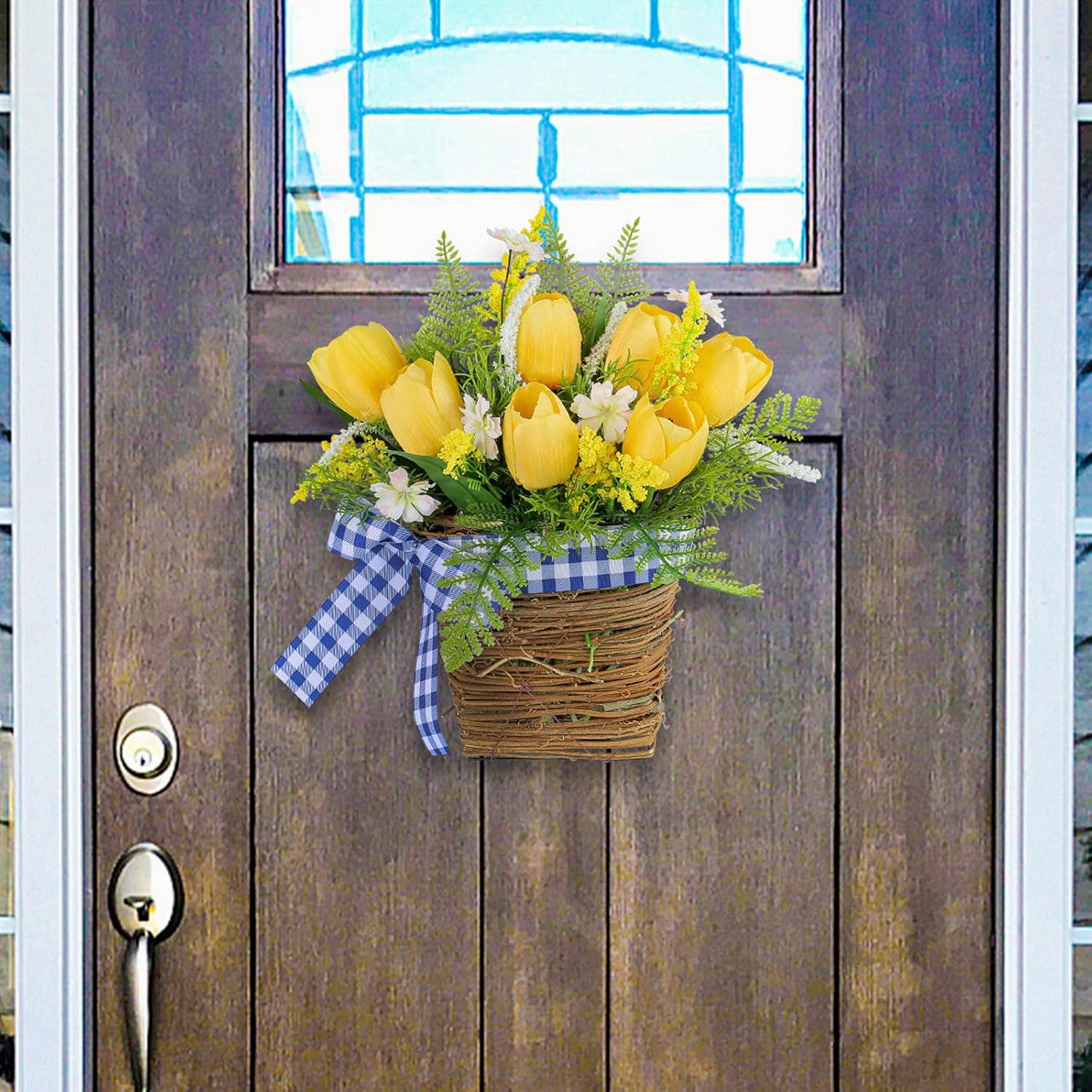 Artificial Hanging Flowers Basket Wreath Decor
