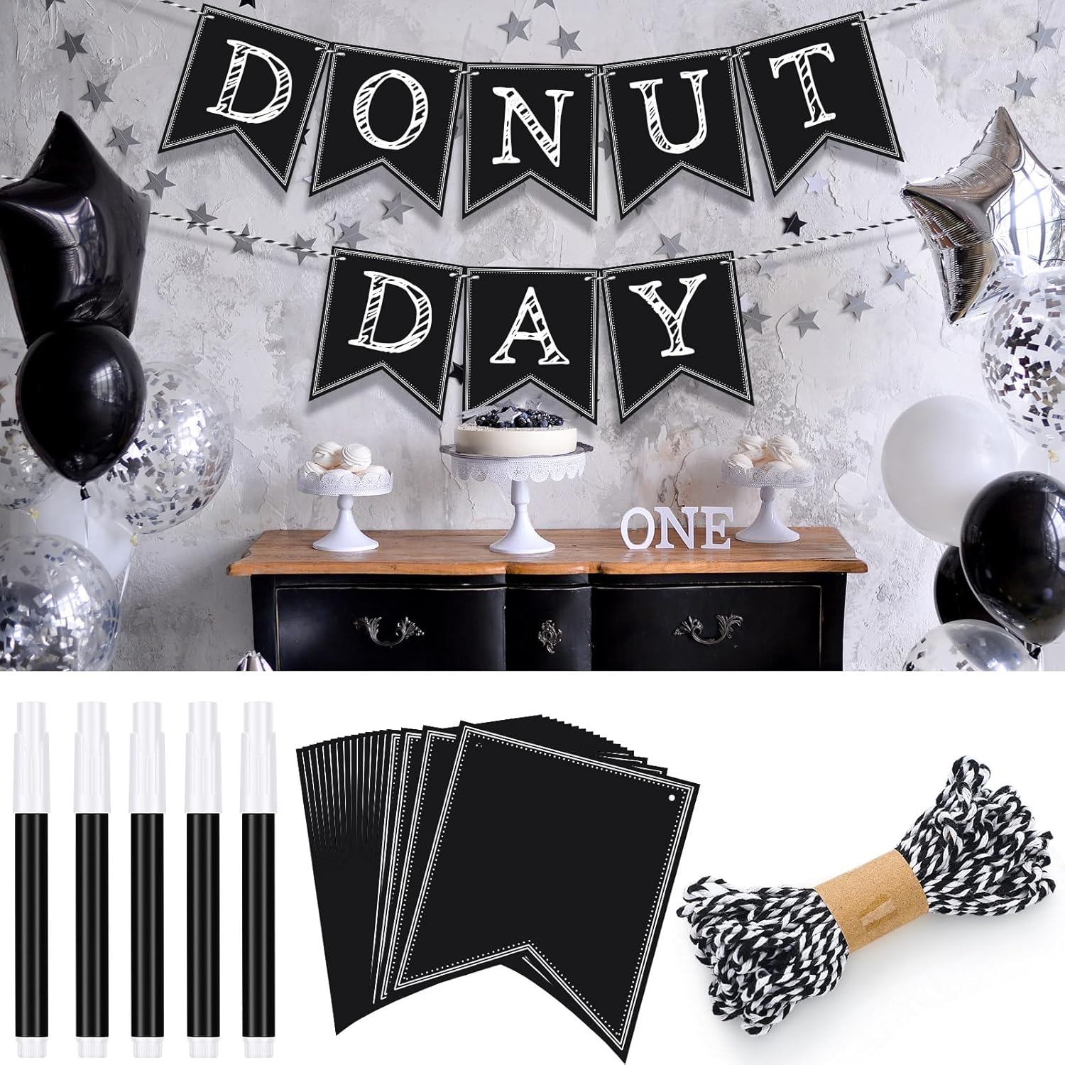 TaoBary 41 Pcs Chalkboard Pennant Banner Set for Events