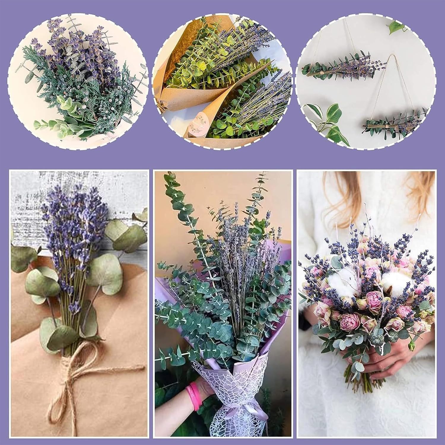 110 PCS Dried Eucalyptus Lavender Bundle for Shower