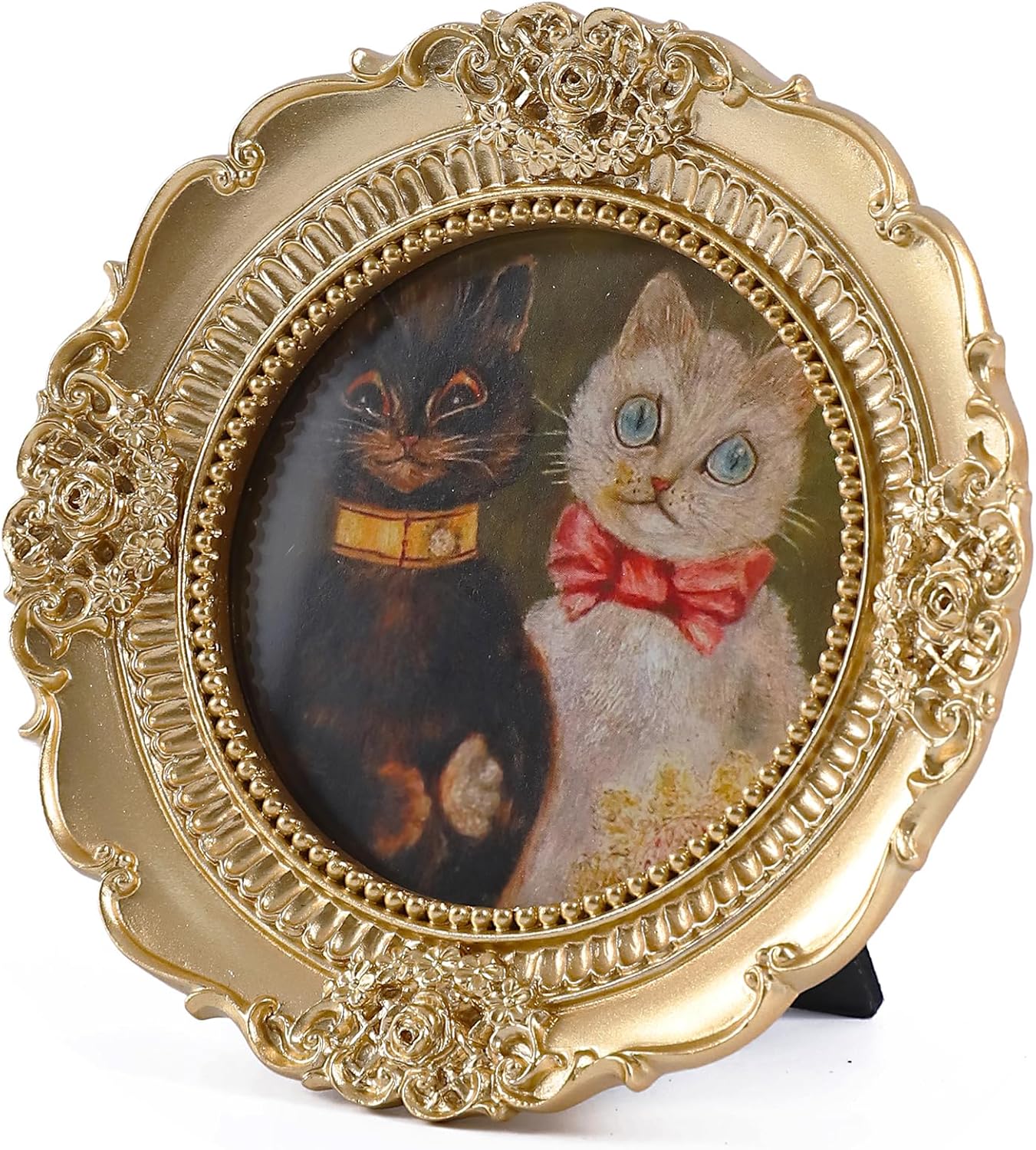 Vintage Round Picture Frame 3x3 Gold