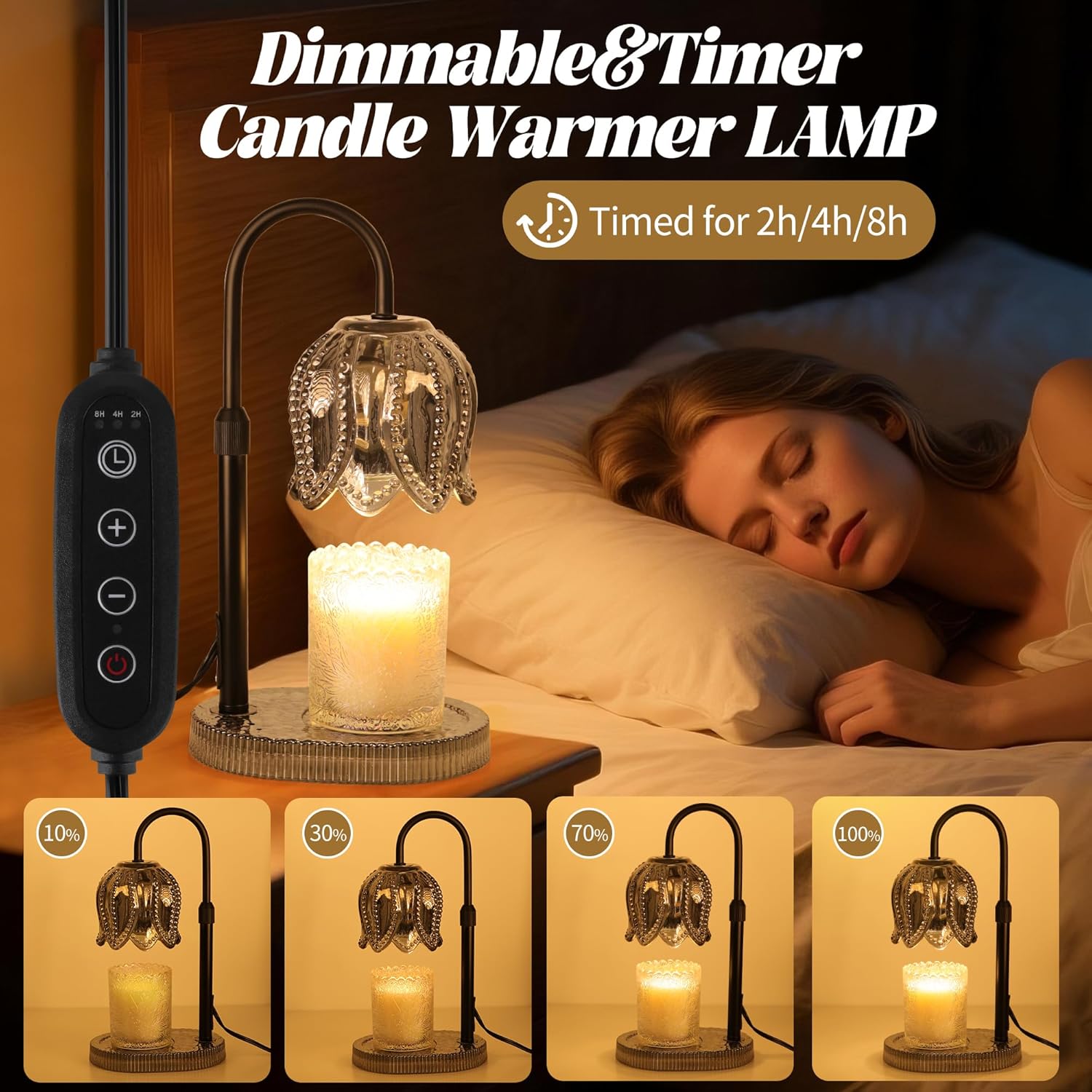 Tulip Candle Warmer Lamp with Timer and Dimmer