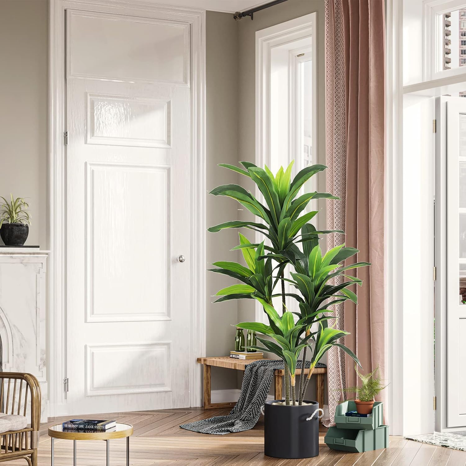 VIAGDO 4ft Artificial Dracaena Silk Plant Faux Tree for Home Decor