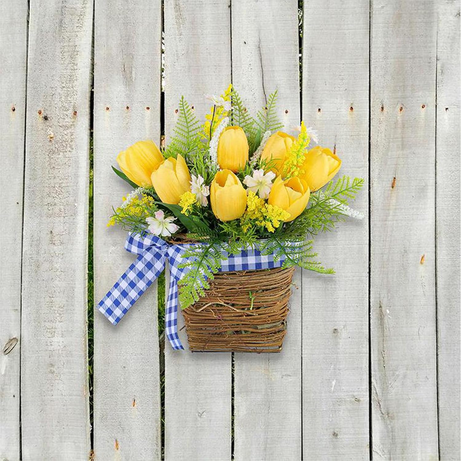 Artificial Hanging Flowers Basket Wreath Decor
