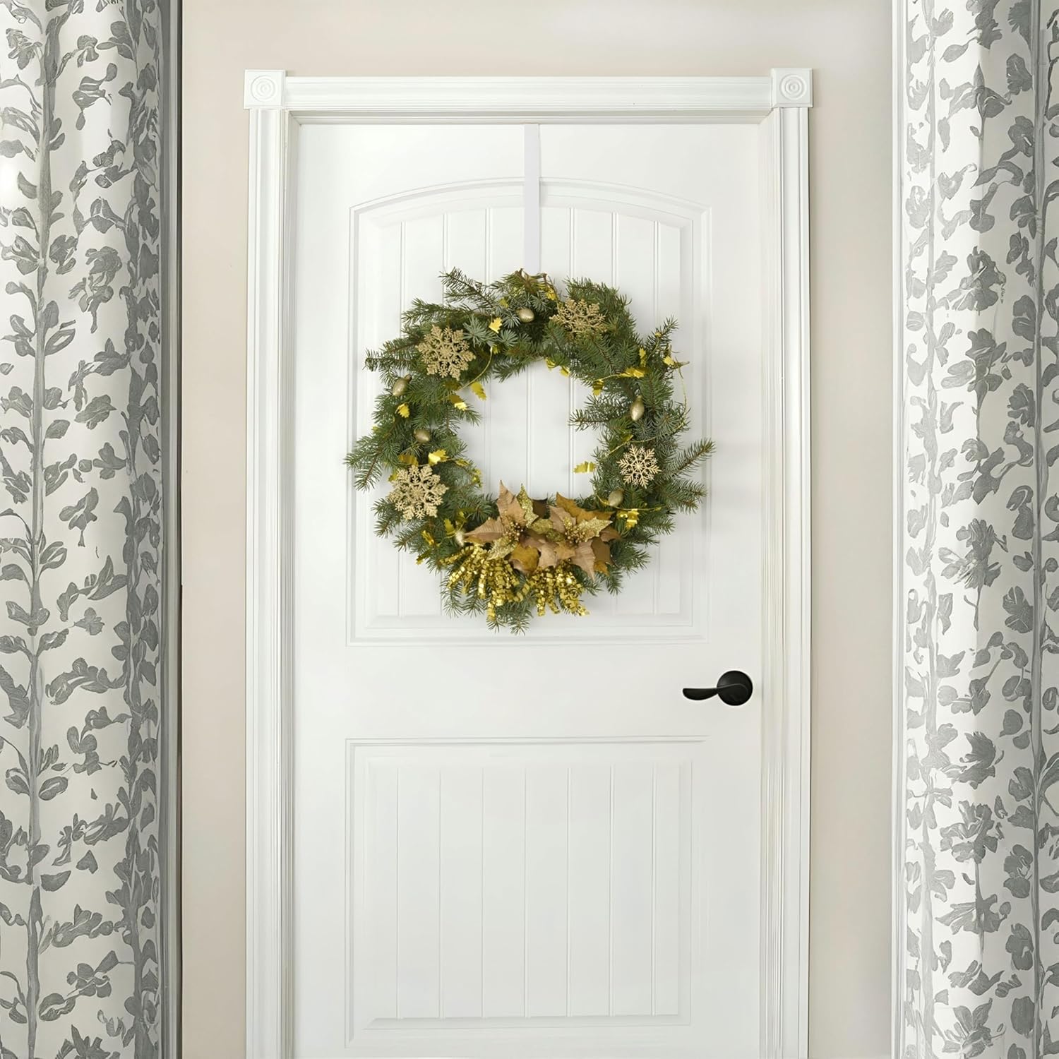 SR ESSENTIALS 12 Wreath Hanger for Front Door White