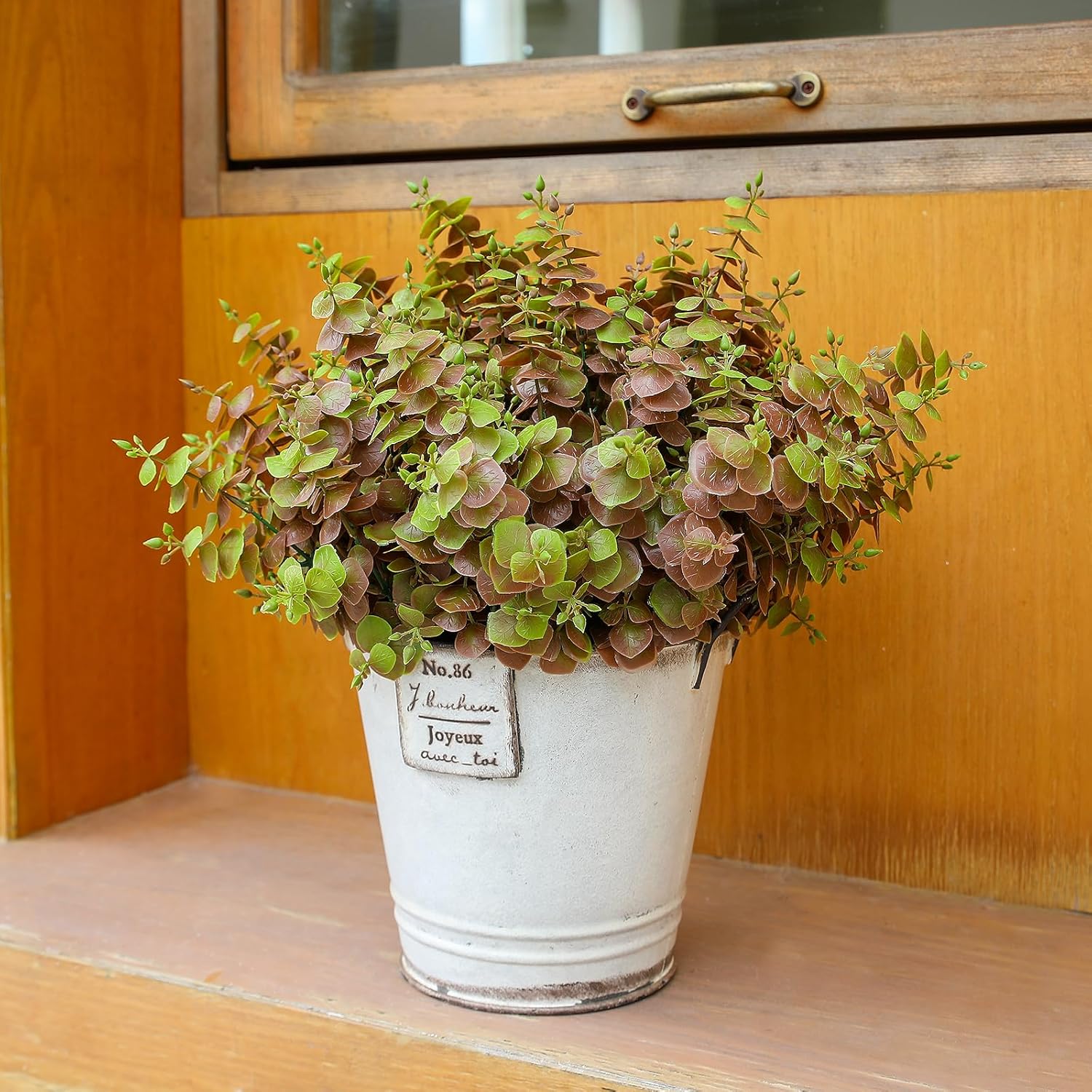 Artificial Fall Eucalyptus Plant 8PCS Outdoor Decor