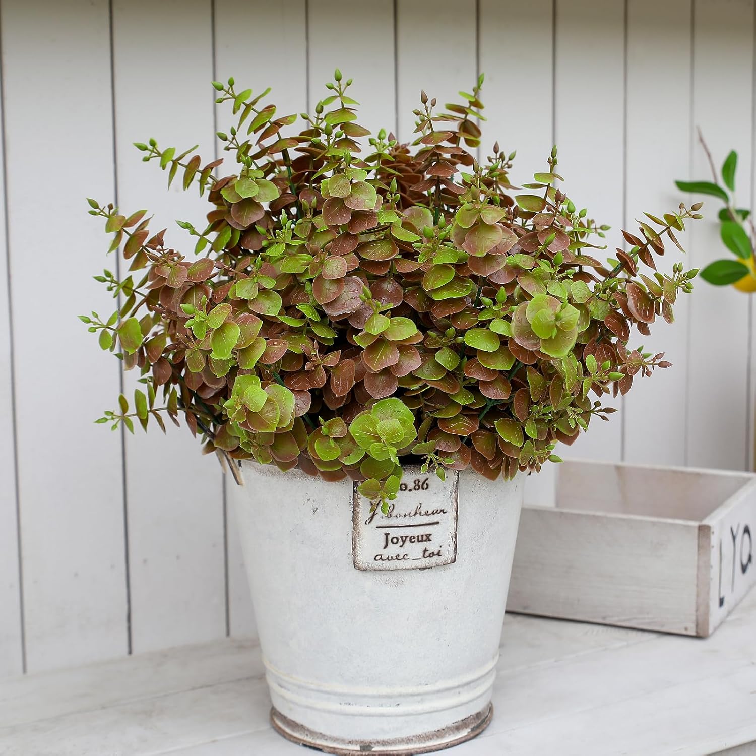 Artificial Fall Eucalyptus Plant 8PCS Outdoor Decor