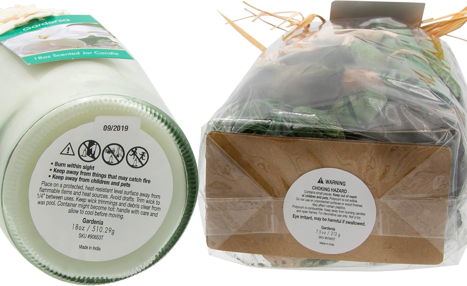 Classic White Gardenia Jar Candle and Potpourri Set
