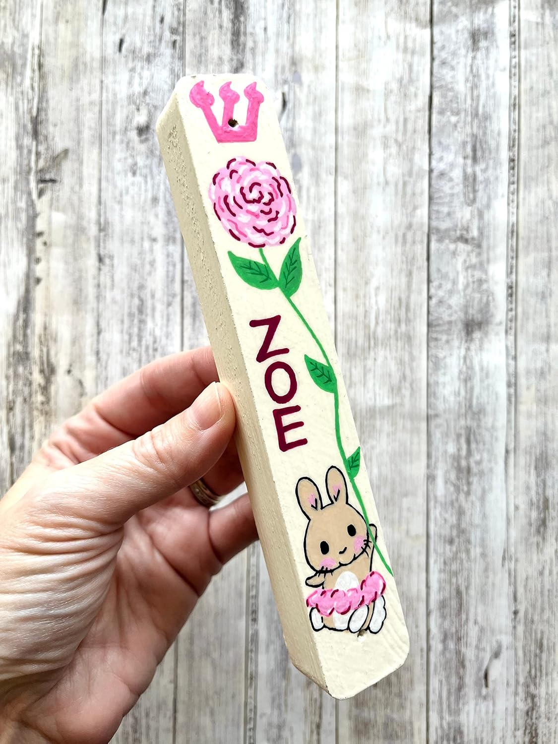 Lea Joelle Bunny Rose Mezuzah Kids Room Decor