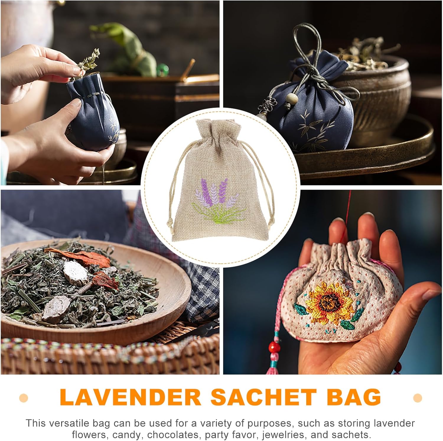 Luxshiny Lavender Scented Linen Sachets 10pcs