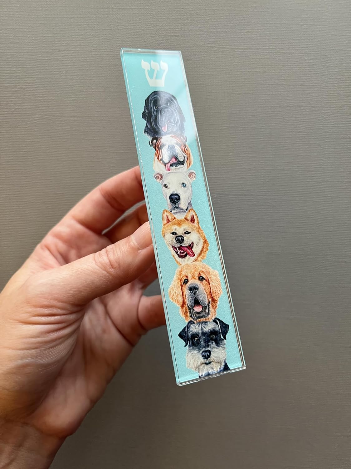 Dog Mezuzah Scroll Case Acrylic Aluminum Waterproof