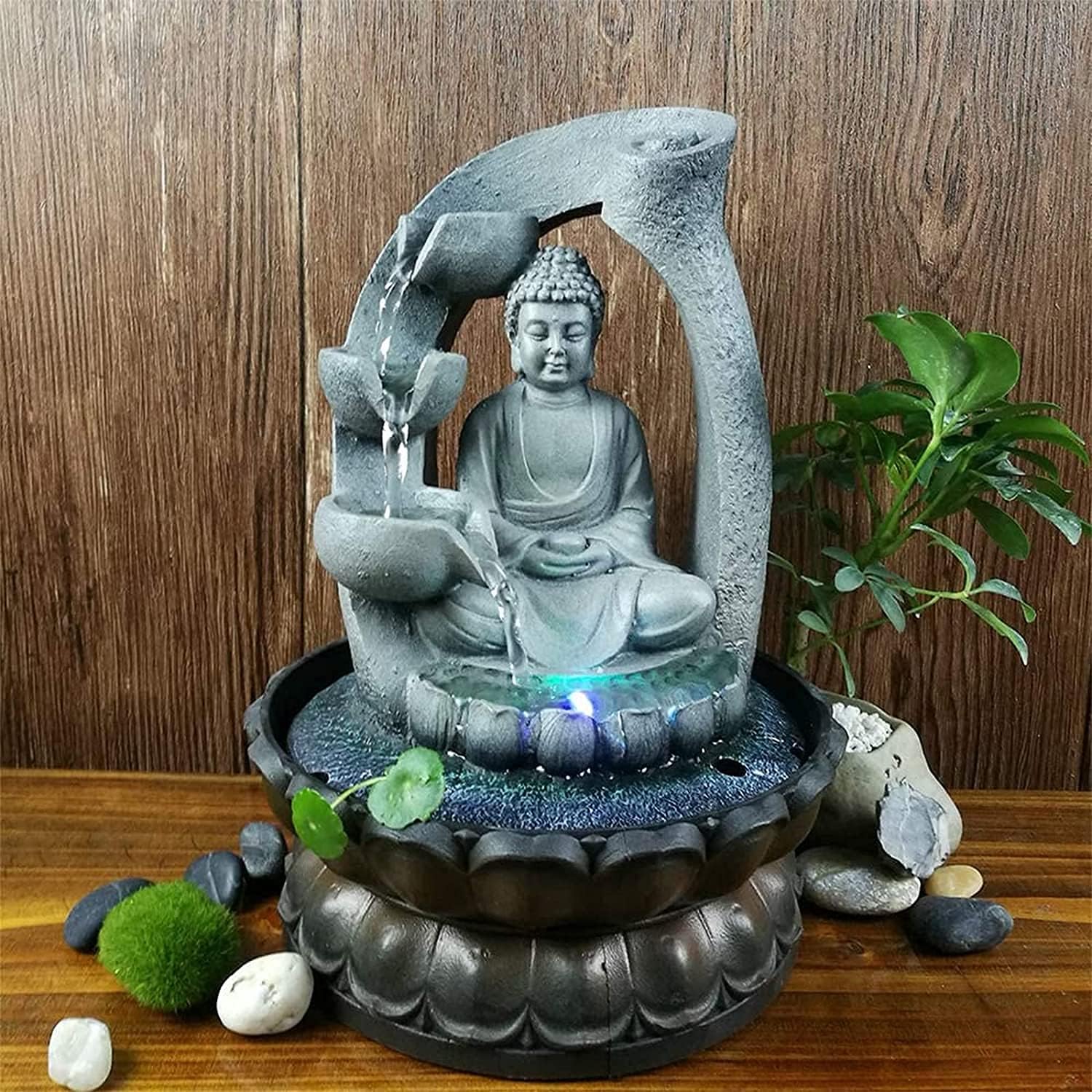 SURPRIZON 118in Buddha Tabletop Waterfall Fountain for Fengshui Meditation and Relaxing Indoor Decoration