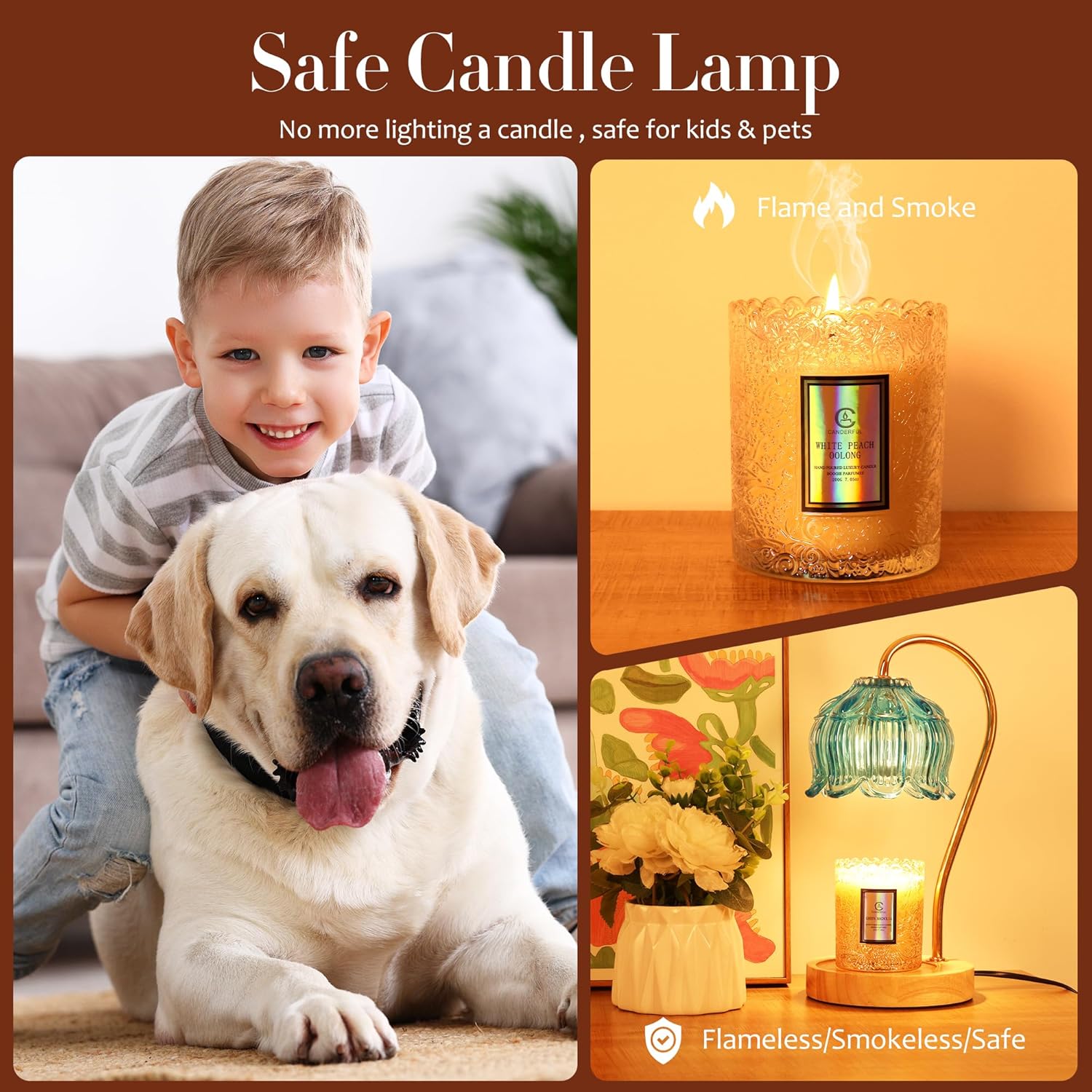 Flower Candle Warmer Lamp with Timer and Dimmer