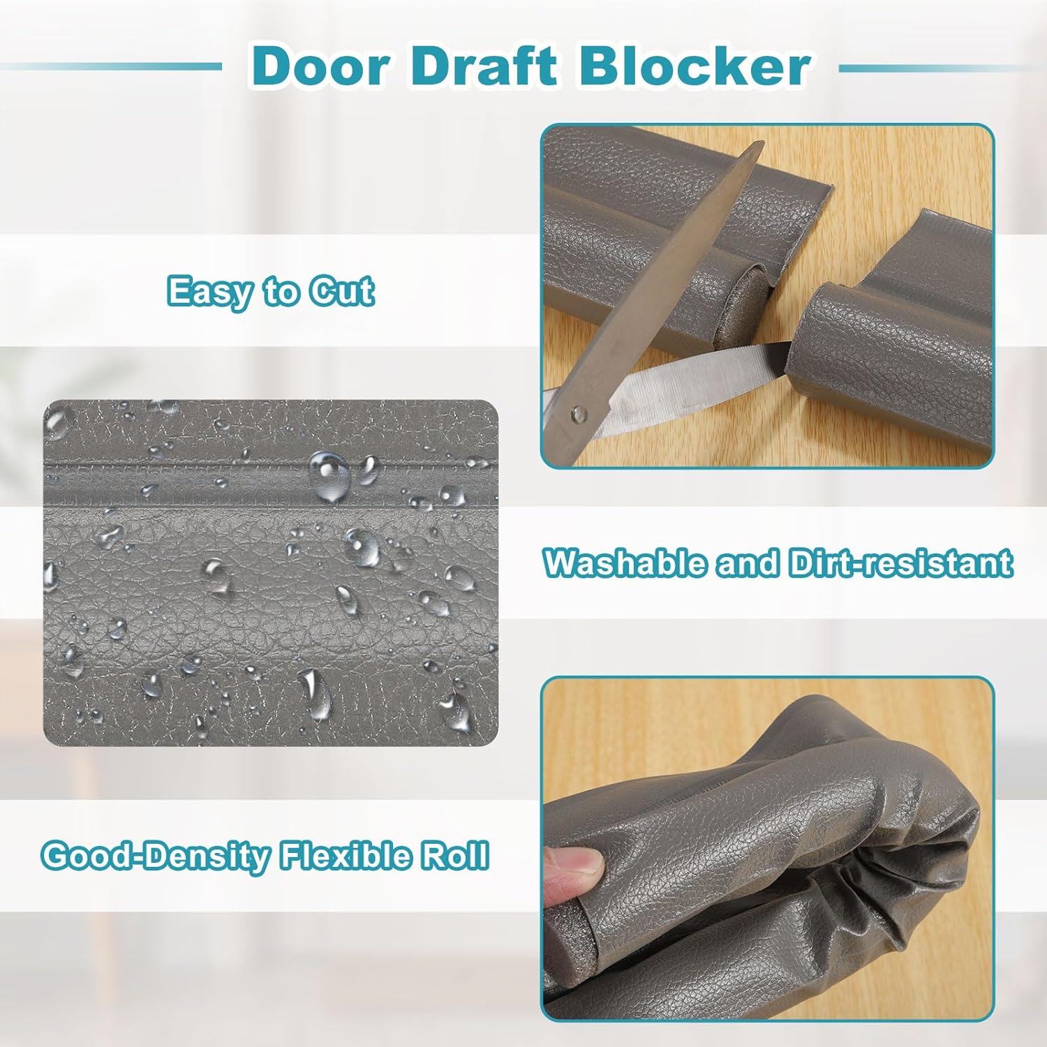Uxcell 37 Inch Door Draft Stopper Gray