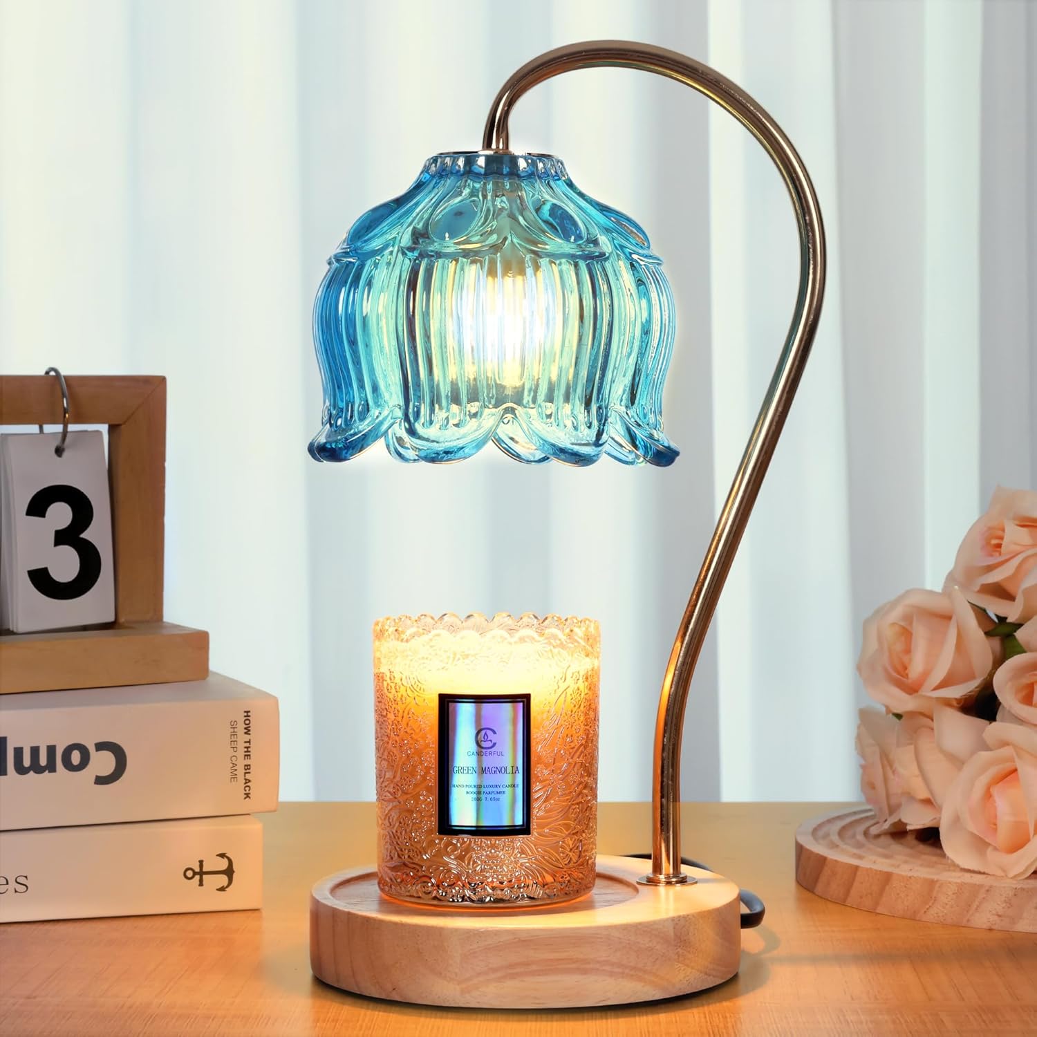 Flower Candle Warmer Lamp with Timer and Dimmer