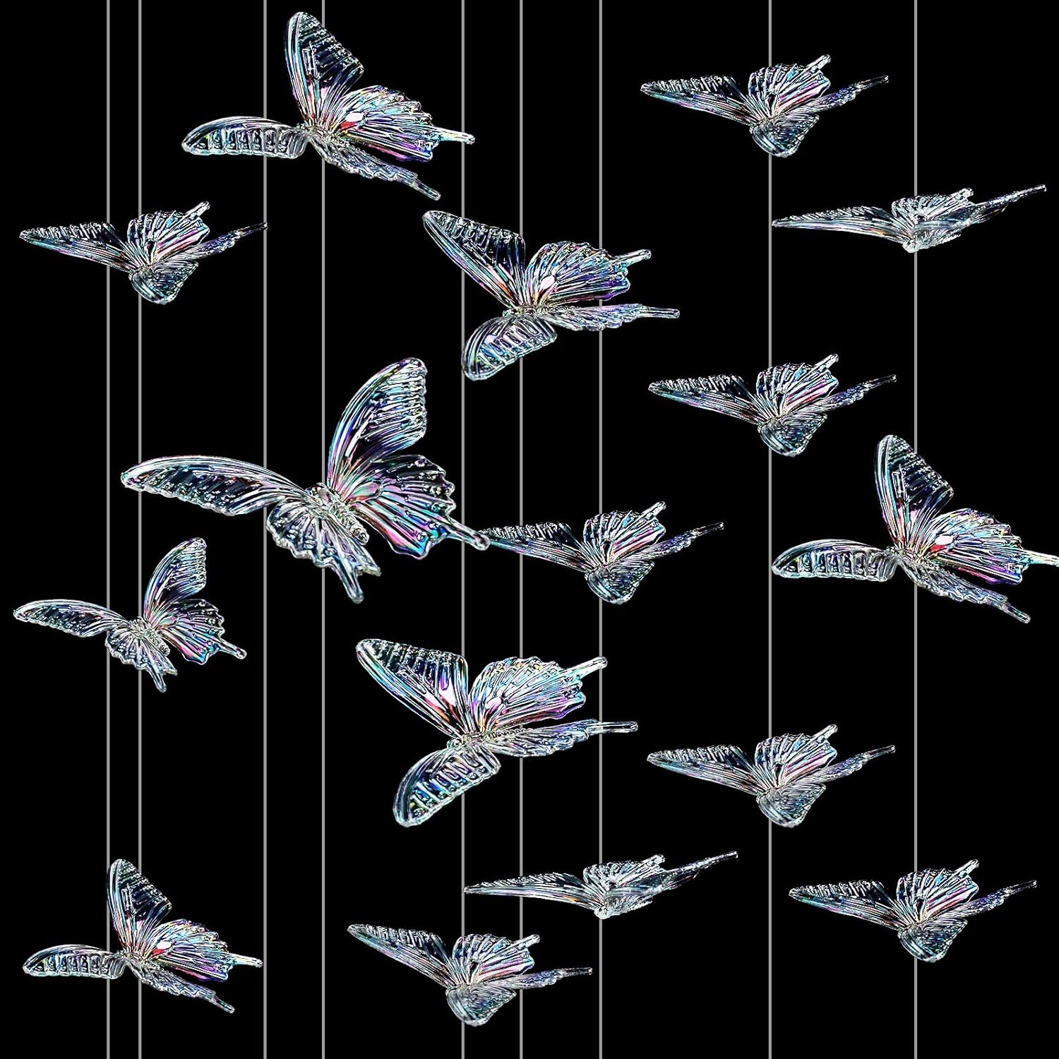 Amyhill Iridescent Butterfly Ceiling Decor 24 Pcs