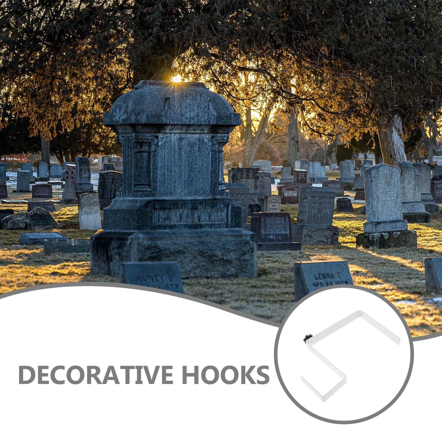 Gothic Style Cemetery Wreath Hanger Hook Decor