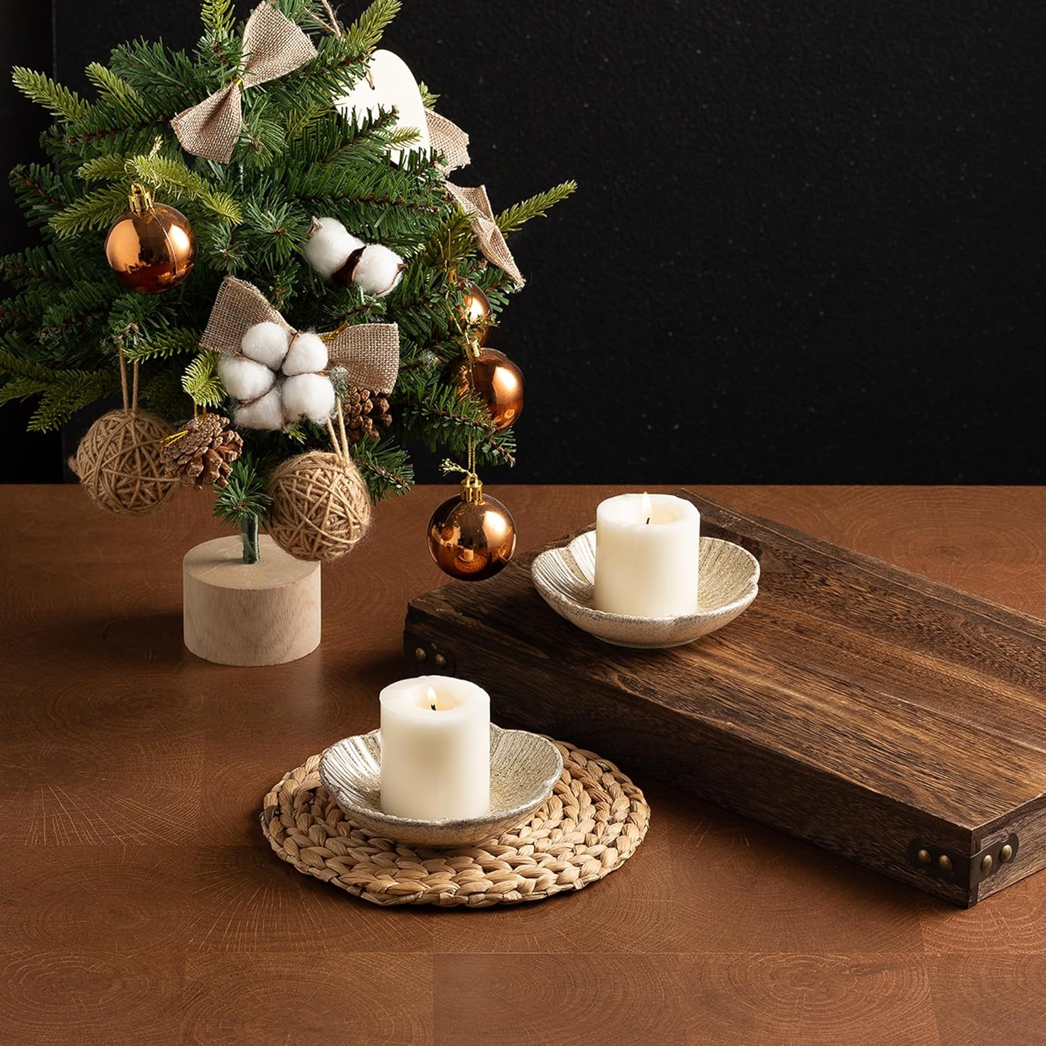 Ceramic Pillar Candle Holder Round Base Elegant Design