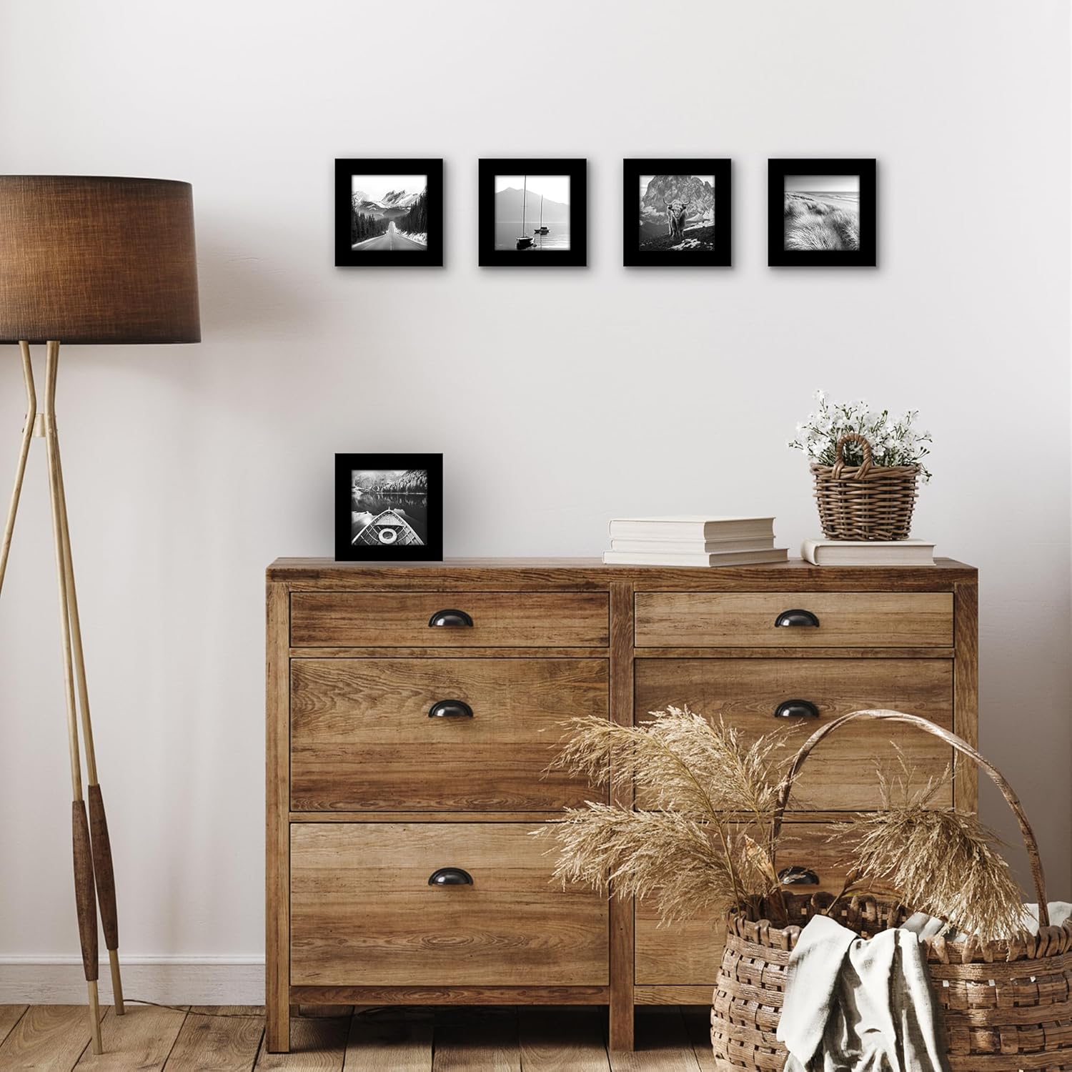 Americanflat 4x4 Picture Frame Set of 5 Black