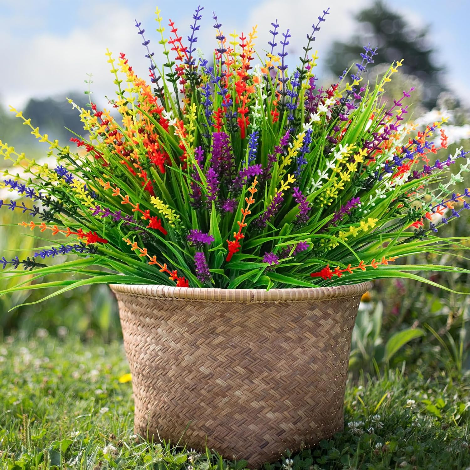 36 Pcs Artificial Plants Outdoor with UV Resistance