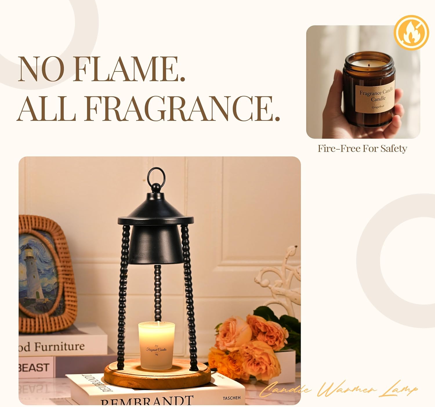 Lighthouse Candle Warmer Lamp with Timer and Dimmer