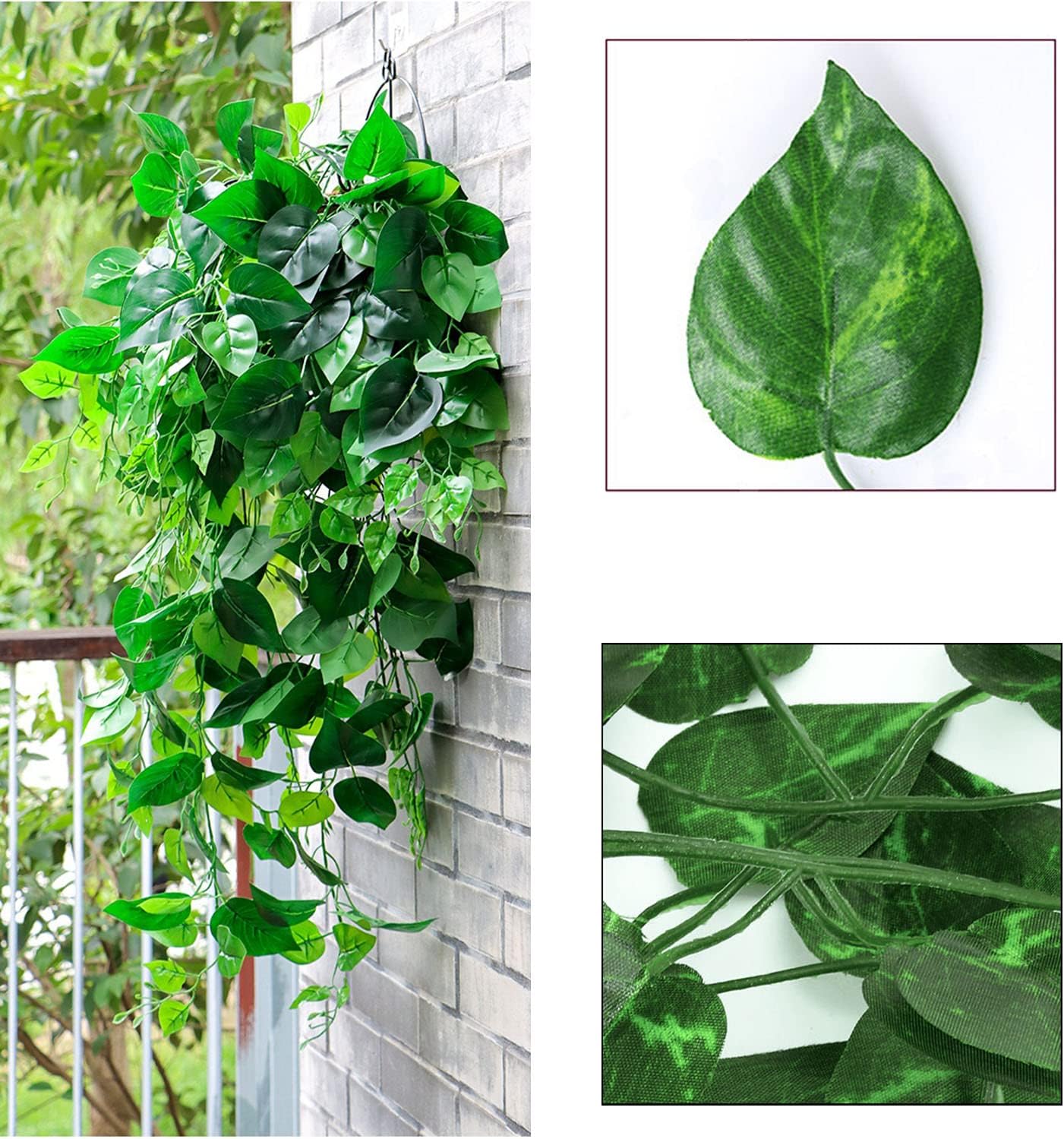 180 Feet 24 Pack Fake Greenery Hanging Garland Ivy Leaf Plants Vine Leaves Fake Flowers Foliage