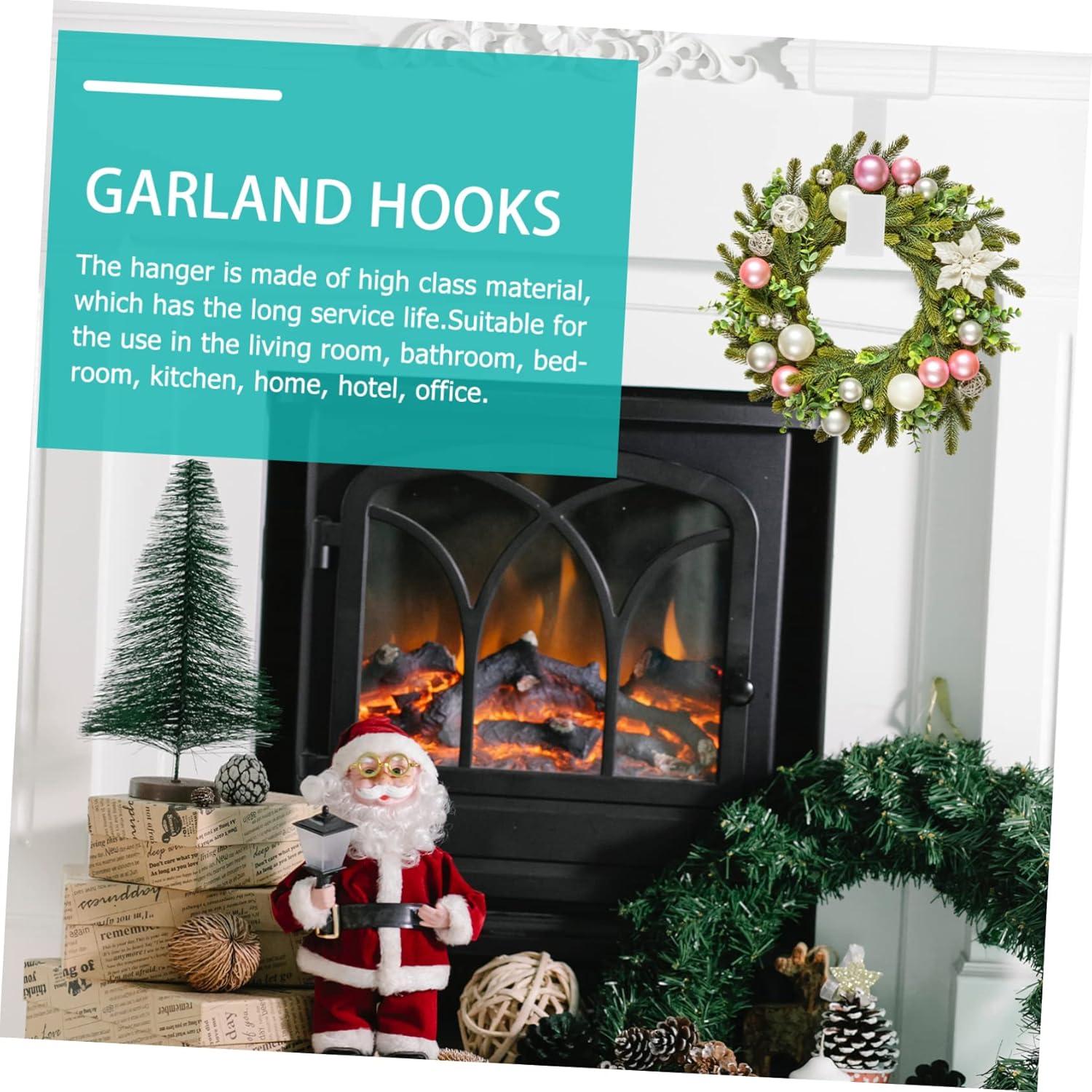 2 Pcs Metal Wreath Hooks Christmas Decor Hooks