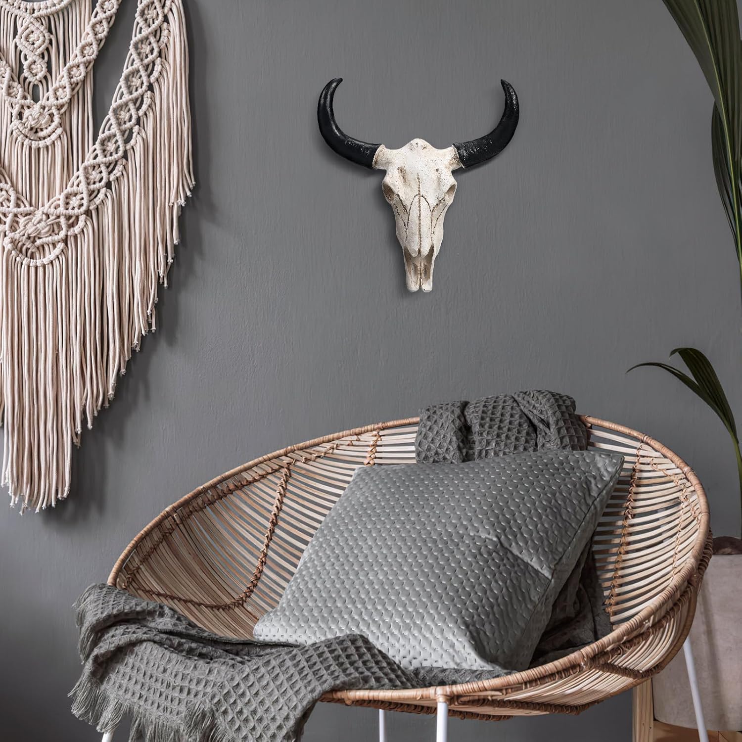VOSAREA Cow Skull Wall Art Decor Sculpture