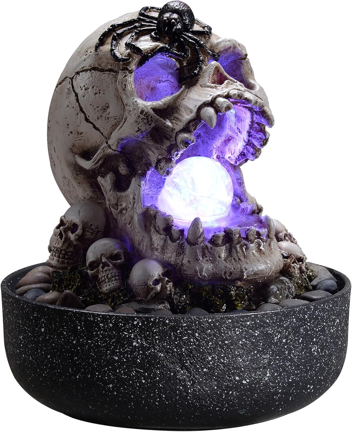Gothic Skull Water Fountain with LED Light