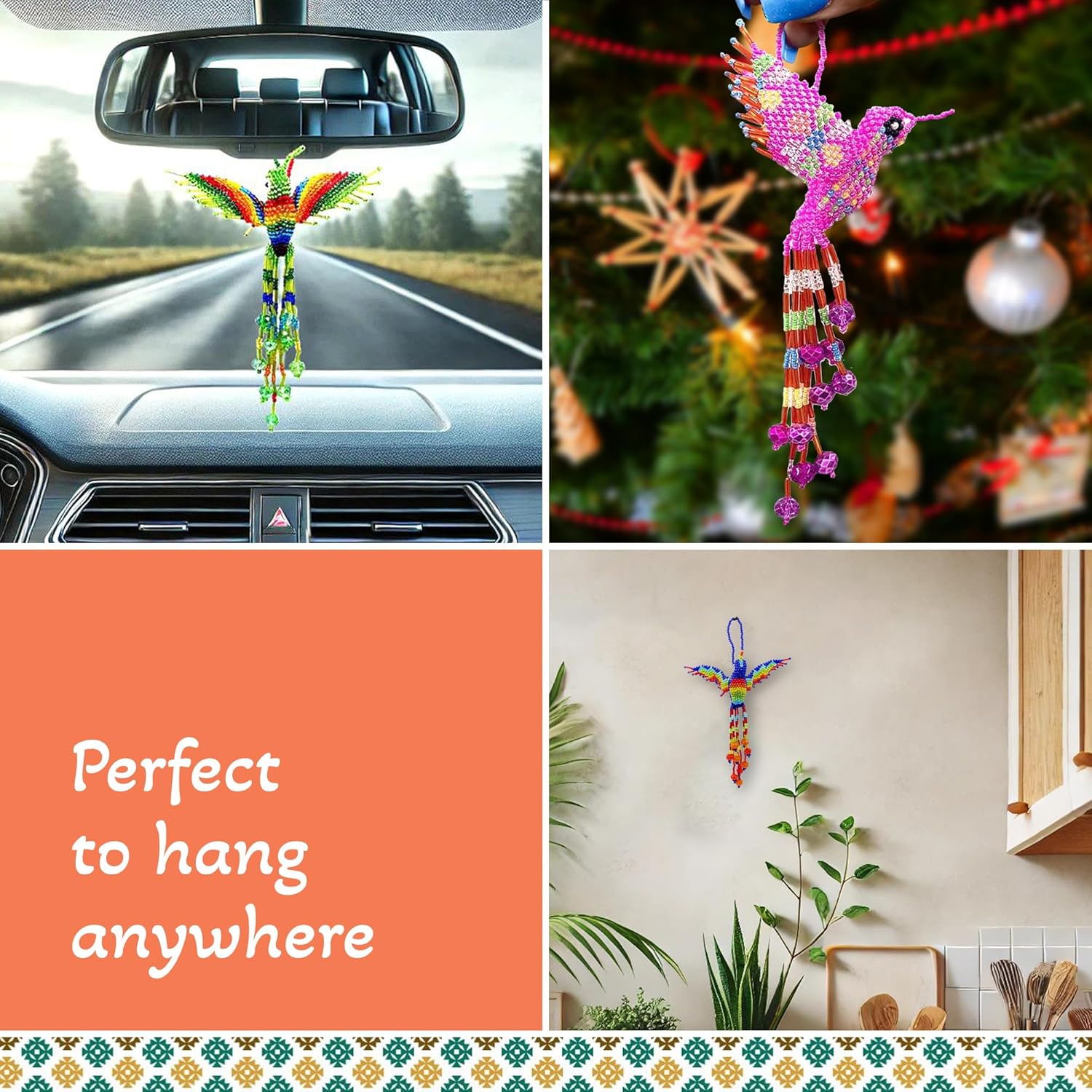 Mia Jewel Shop Gold Rainbow Hummingbird Hanging Ornament