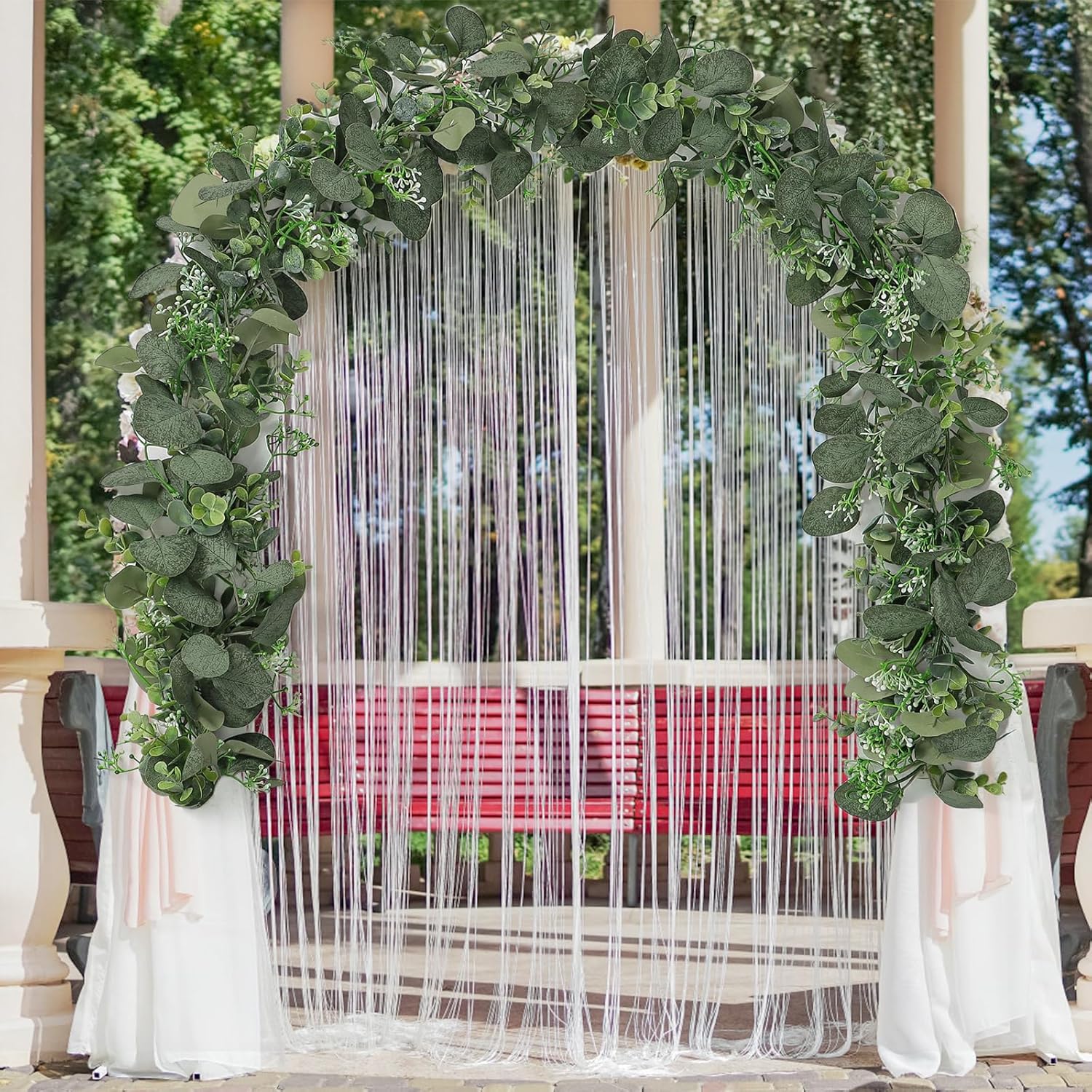 SOMYTING Eucalyptus Garland 2 Pack 12FT Artificial Decor