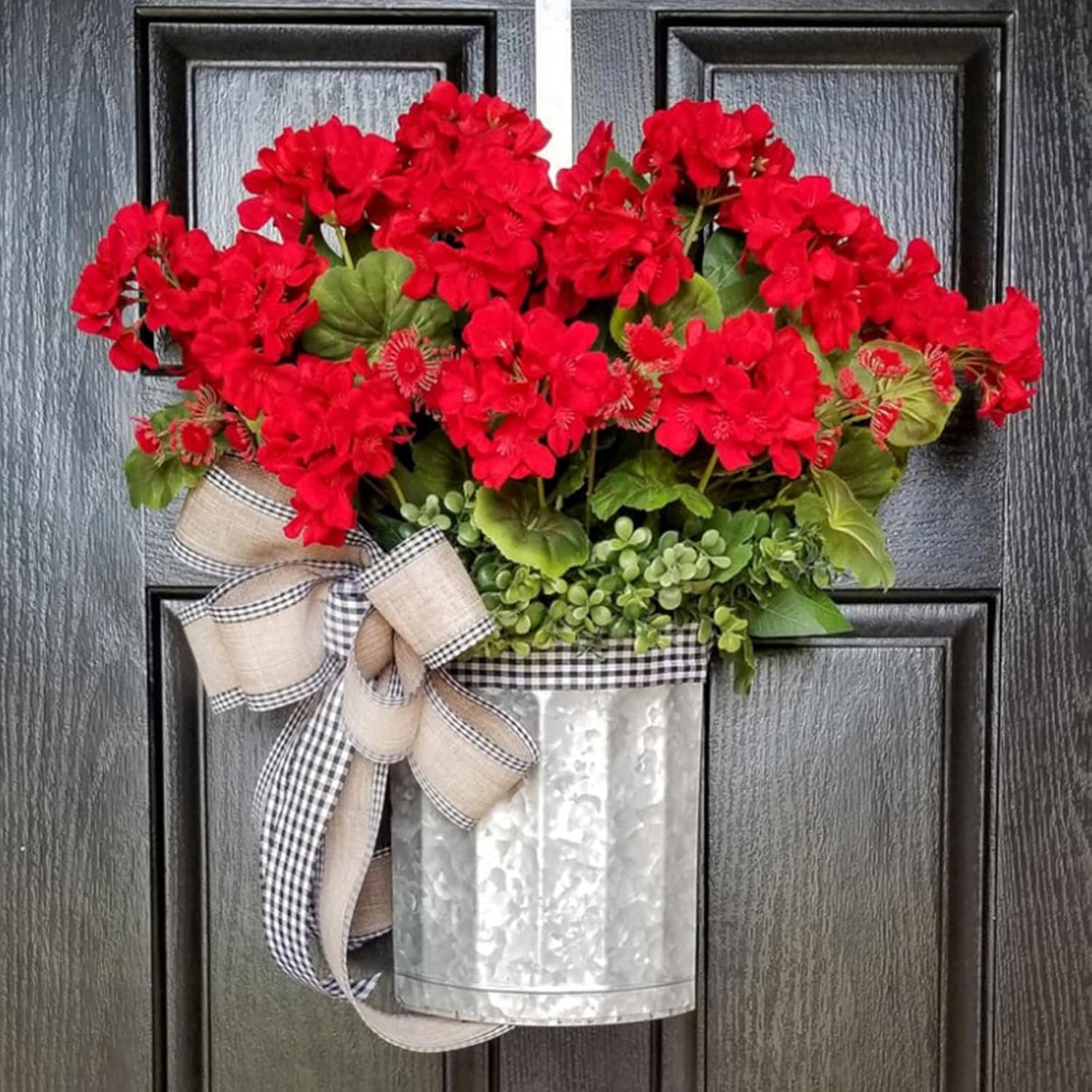 Artificial Hanging Flowers with Basket Wreath