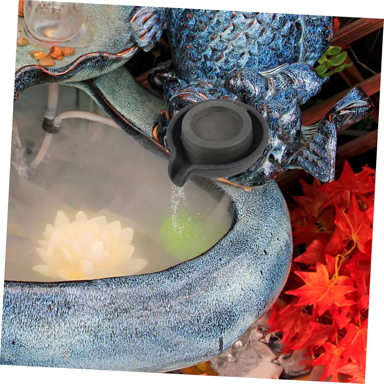 Artibetter Decorative Tabletop Fountain with Rotating Millstone and Flowing Spout