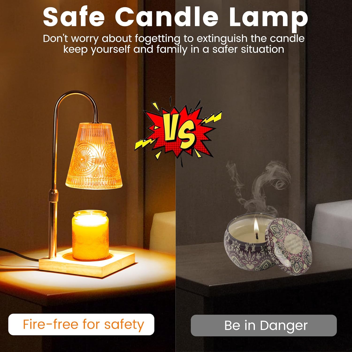 Elegant Candle Warmer Lamp with 2 Bulbs and Timer